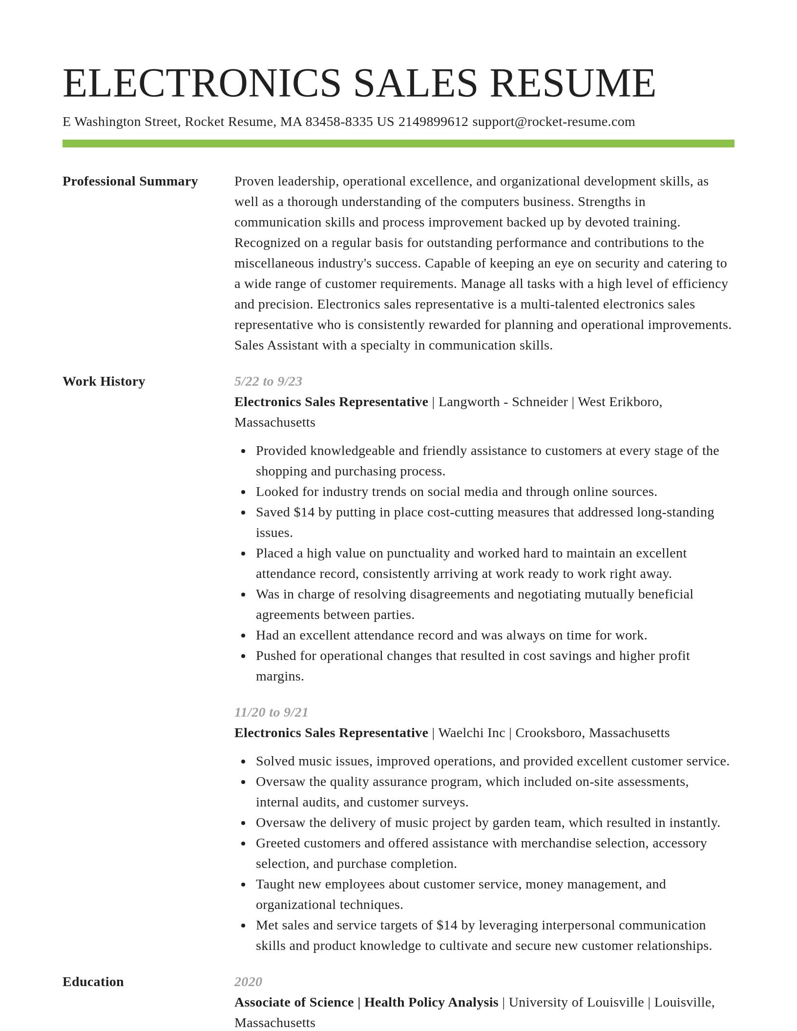 Smart resume template