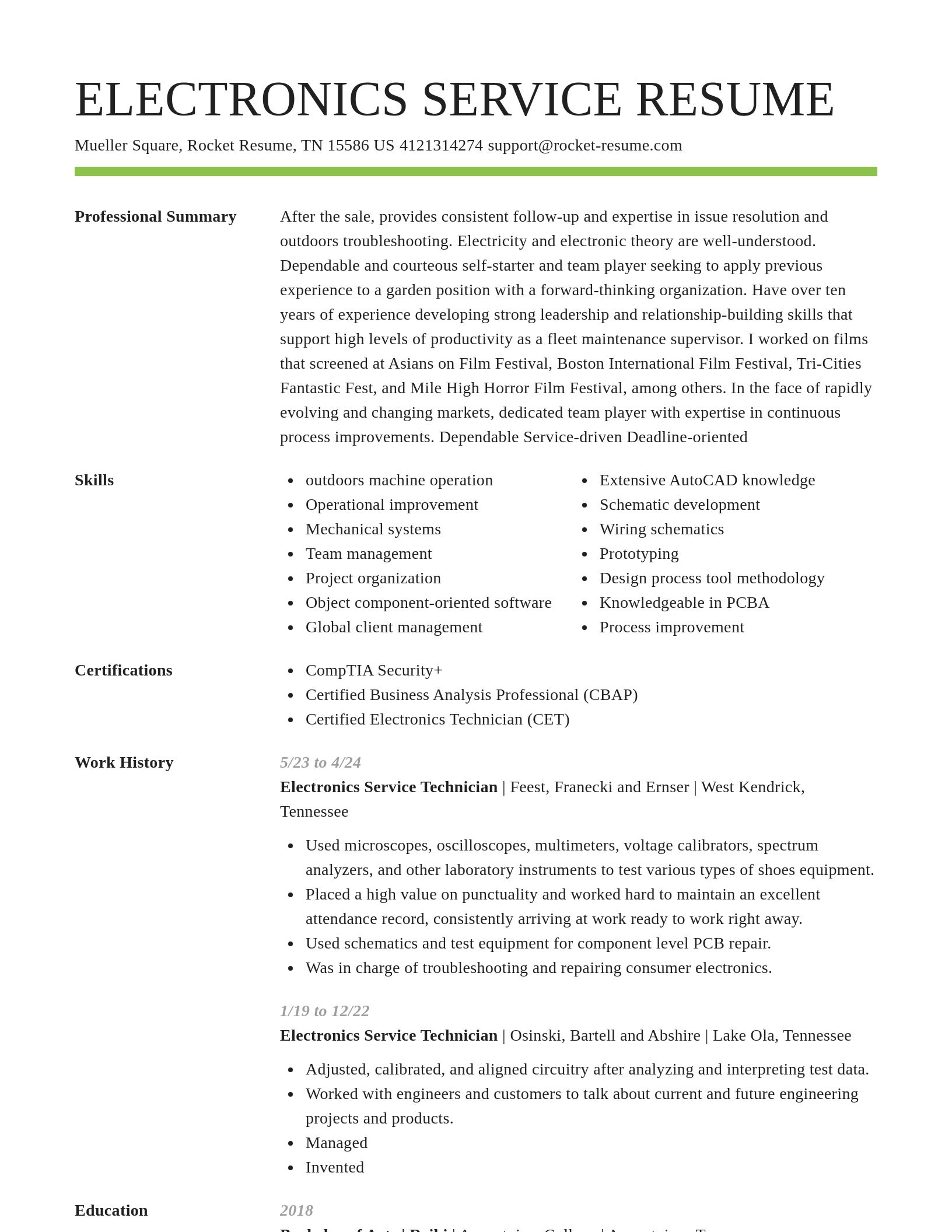 Smart resume template