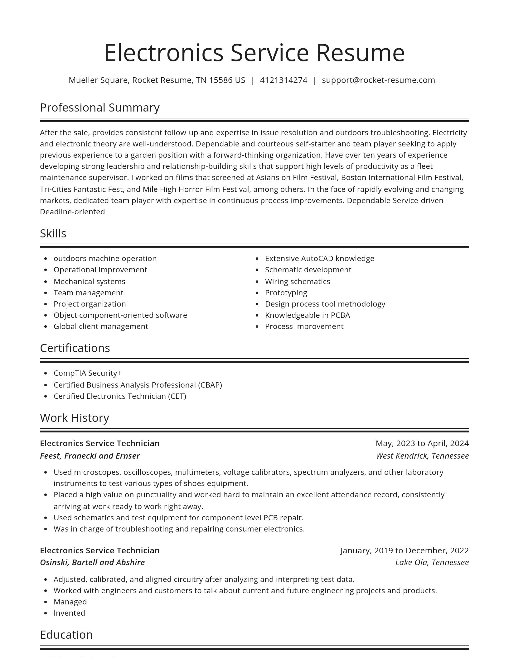 Spotlight resume template