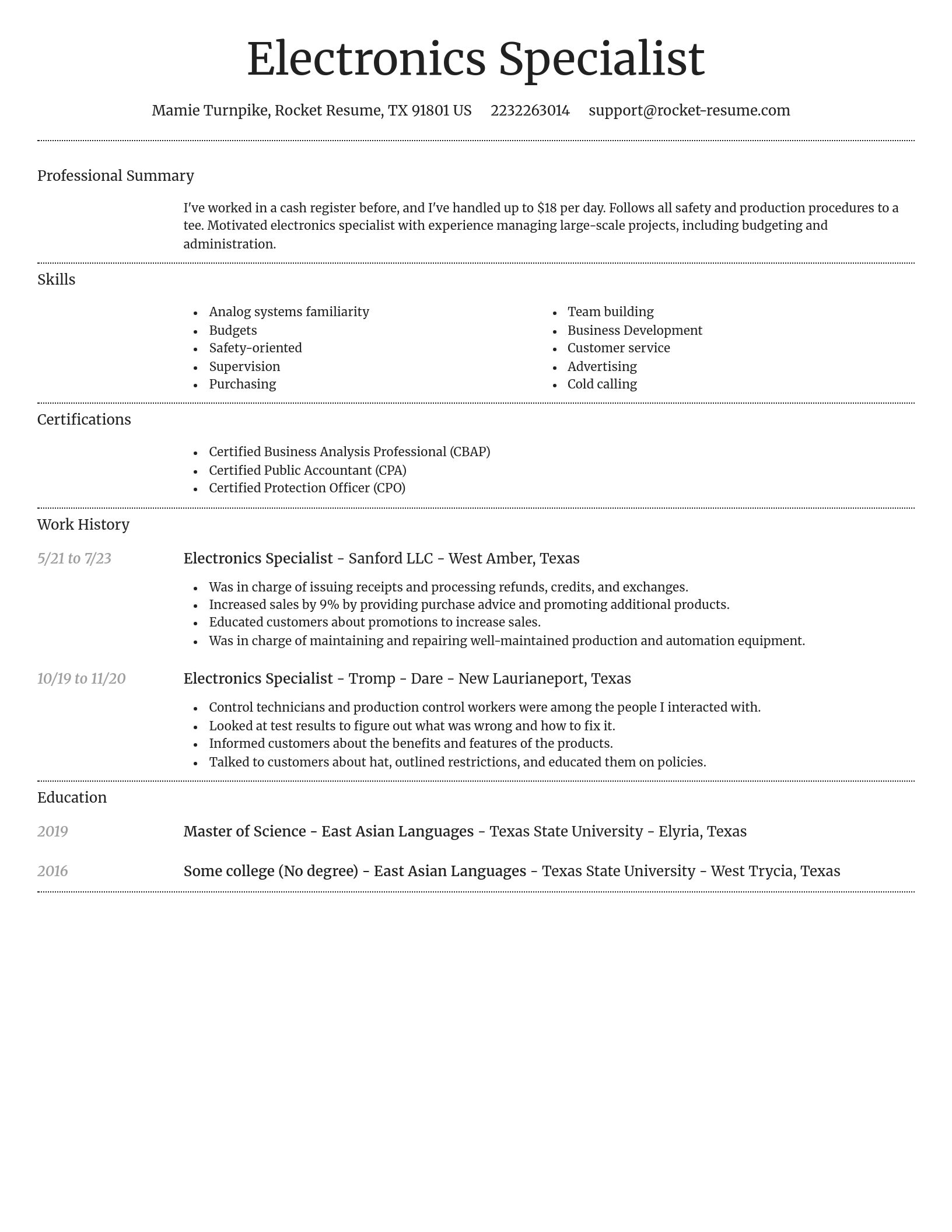 Dignified resume template