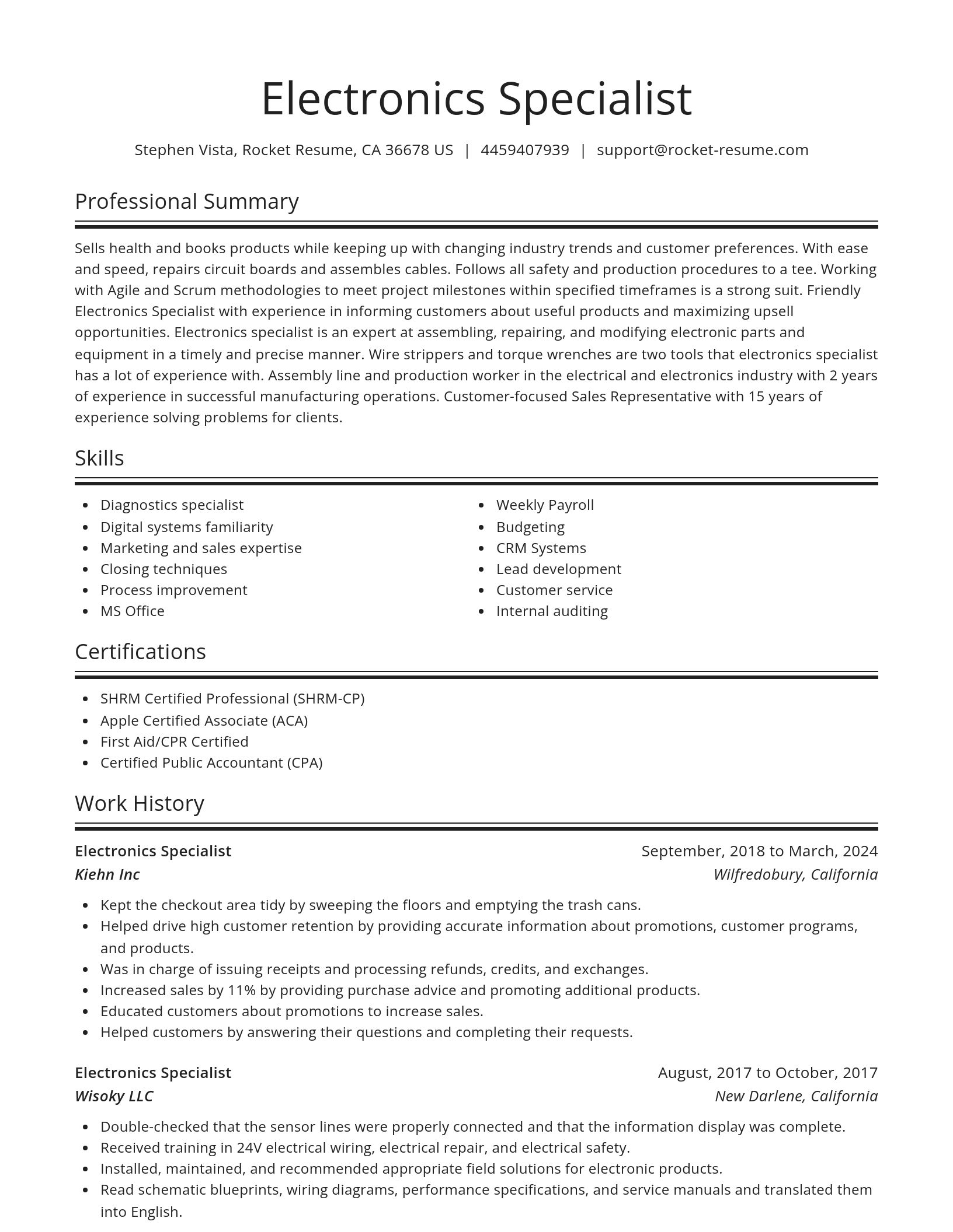 Spotlight resume template