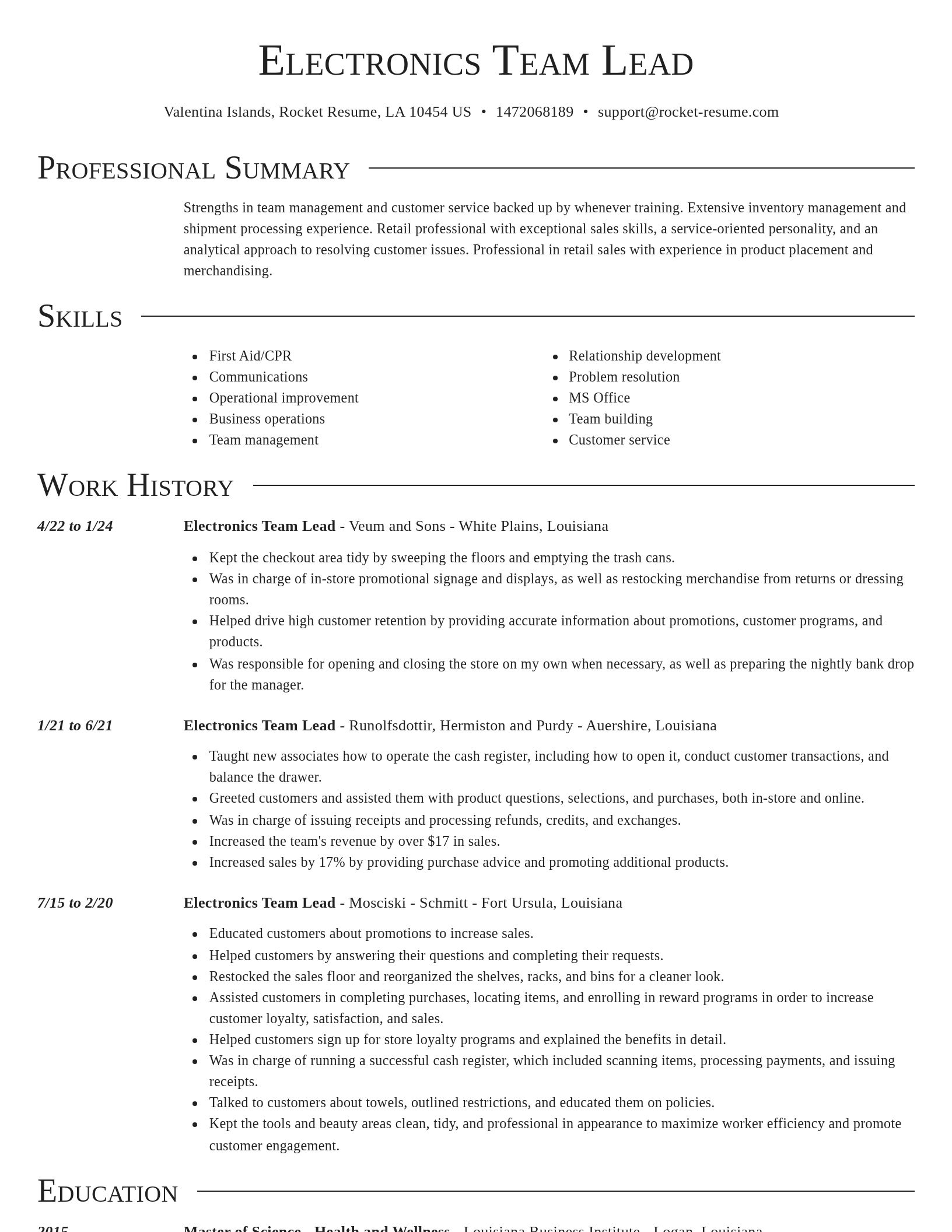 Director resume template
