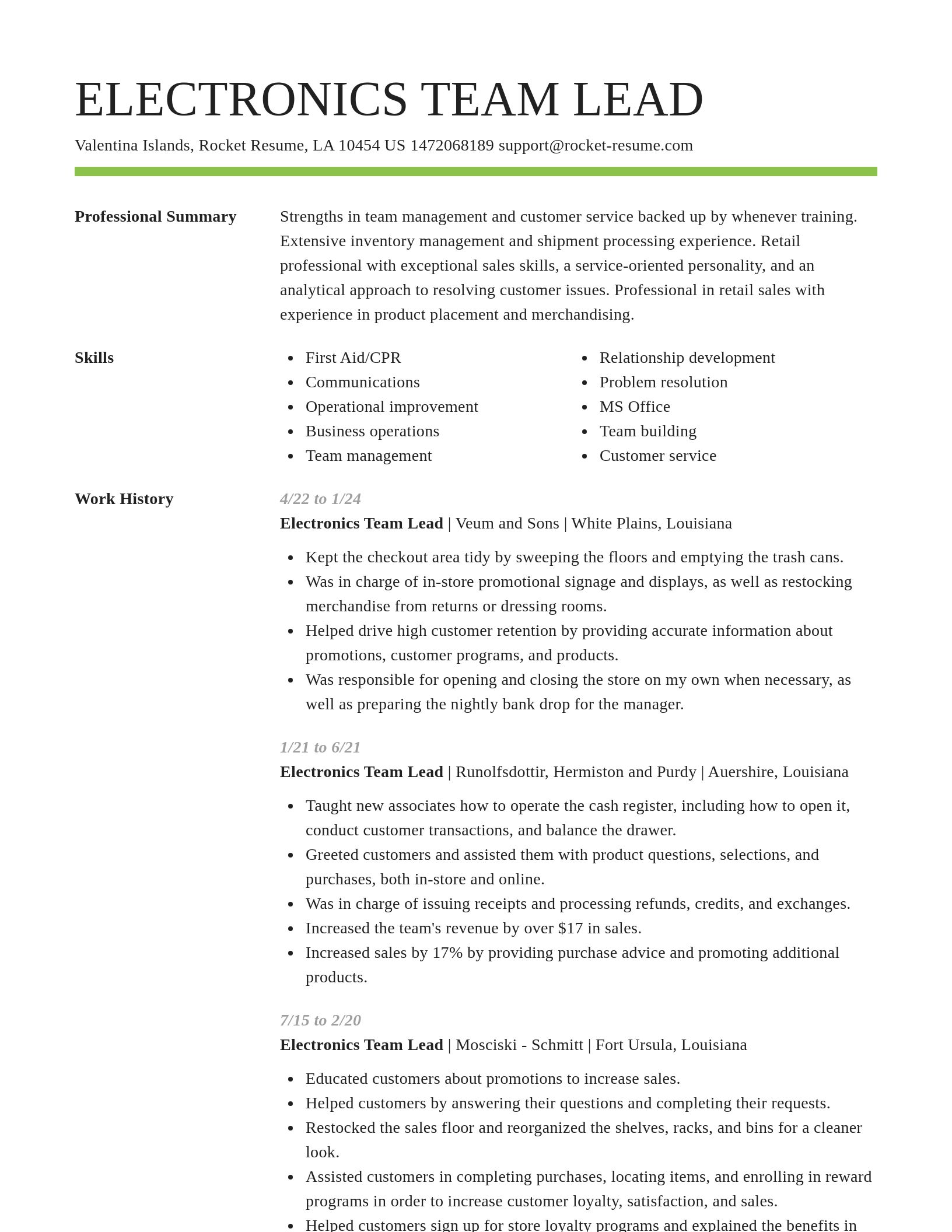 Smart resume template