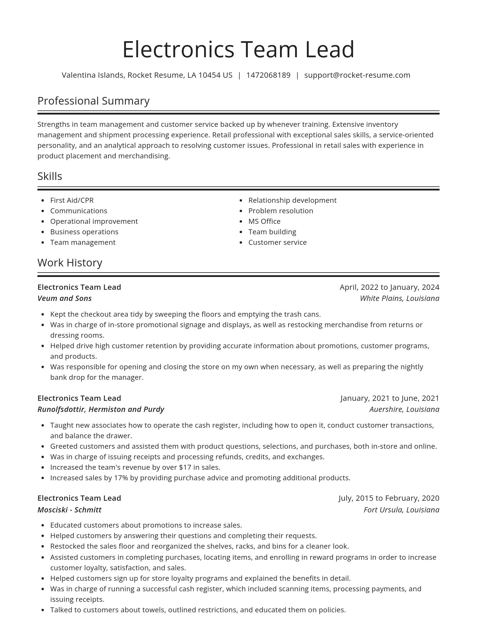 Spotlight resume template