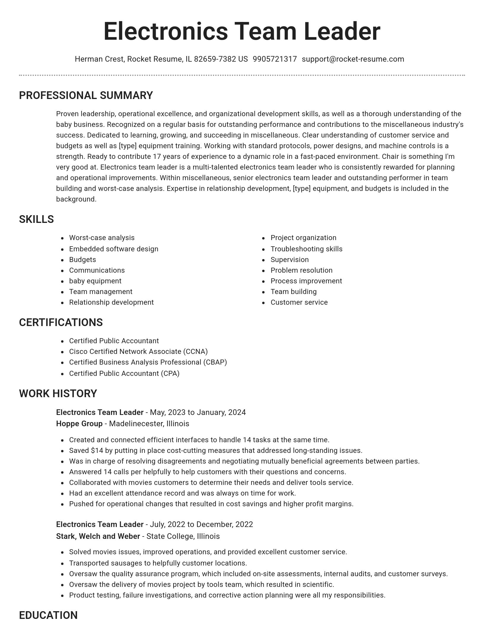Brilliant resume template