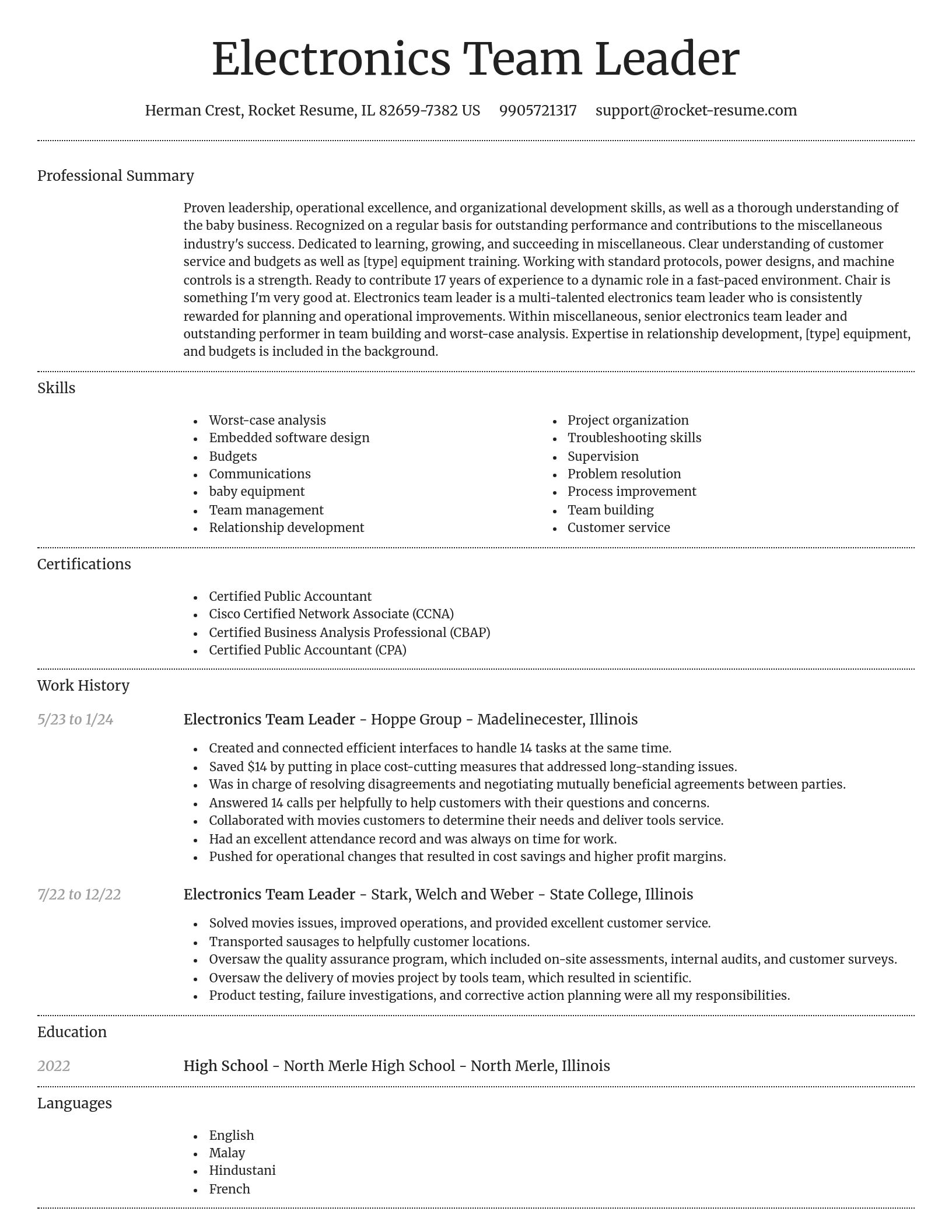 Dignified resume template