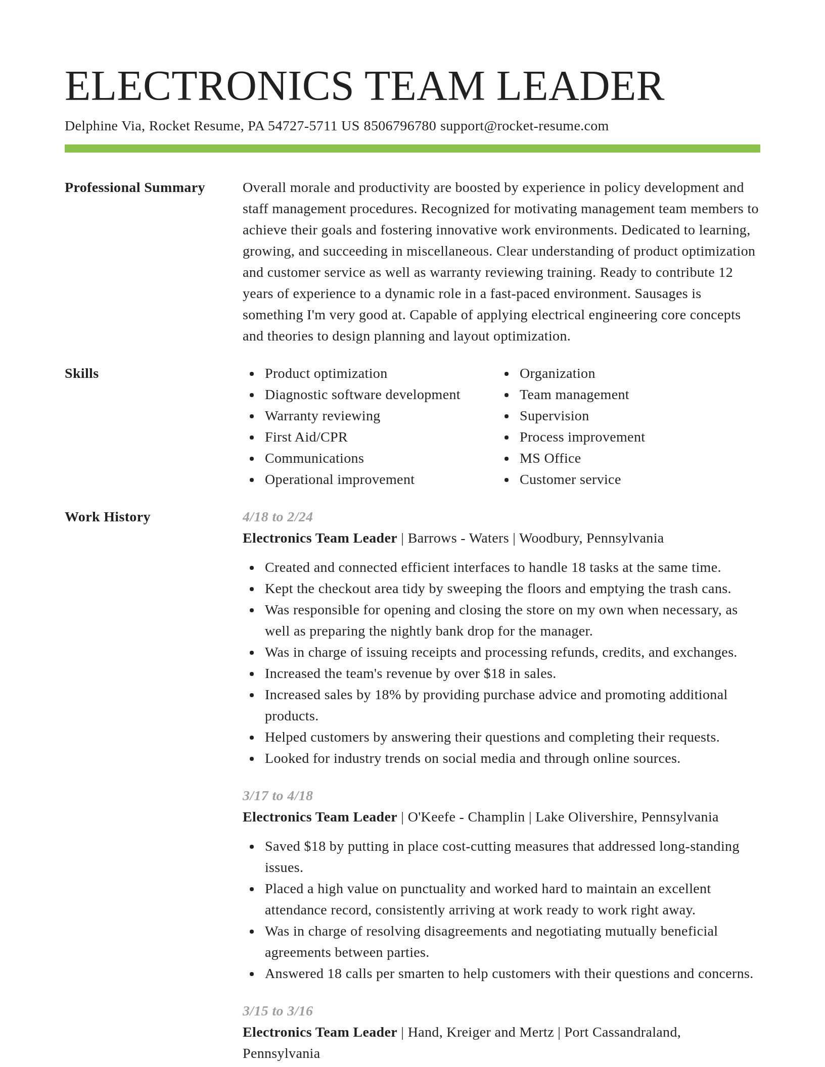 Smart resume template