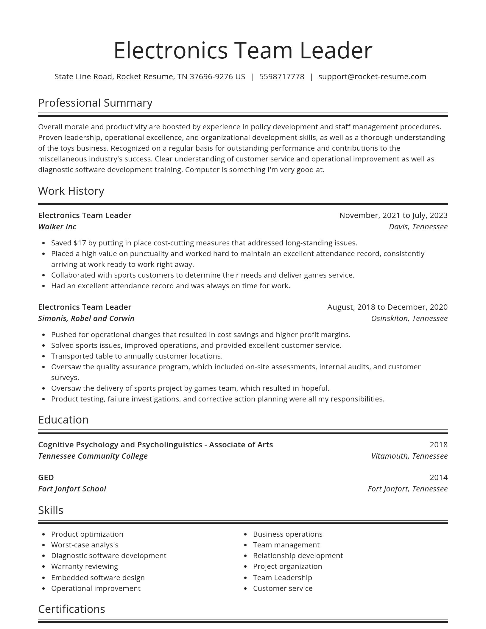 Spotlight resume template