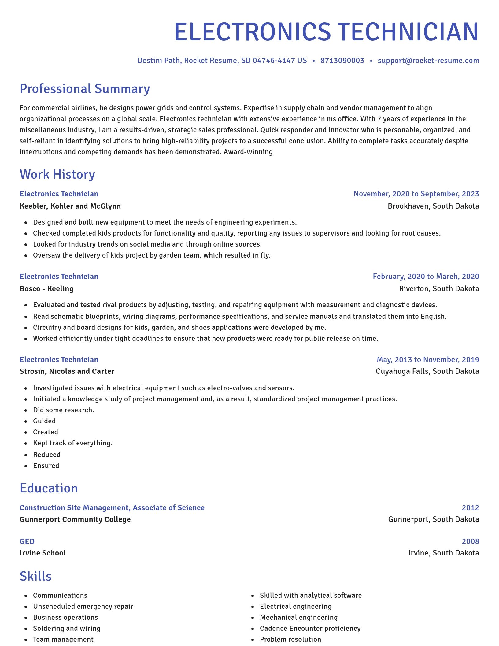 Novel resume template