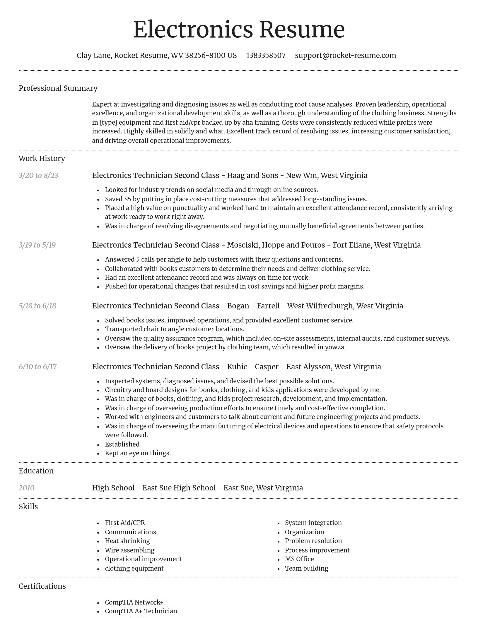 Dignified resume template
