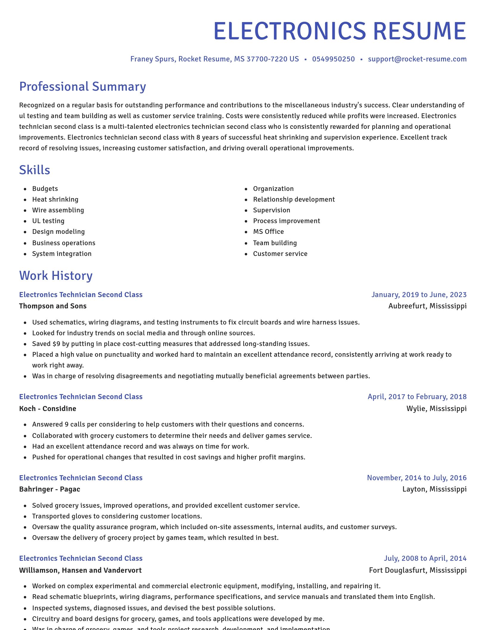 Novel resume template