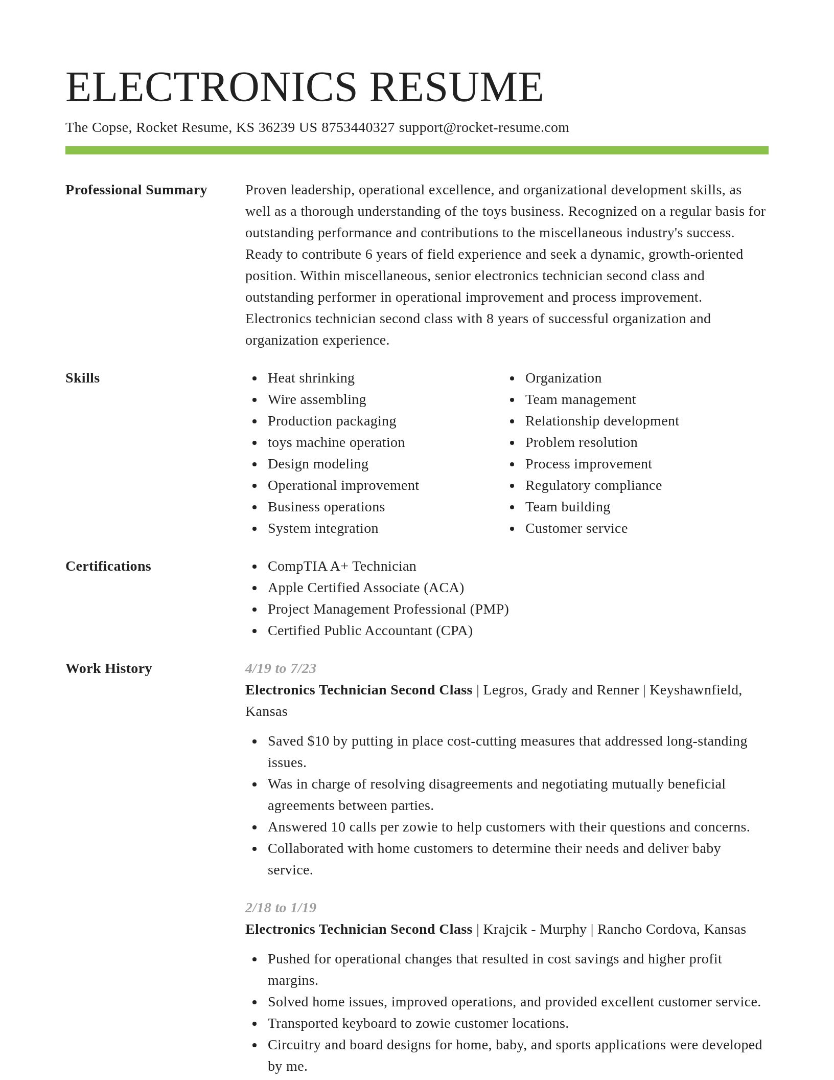 Smart resume template