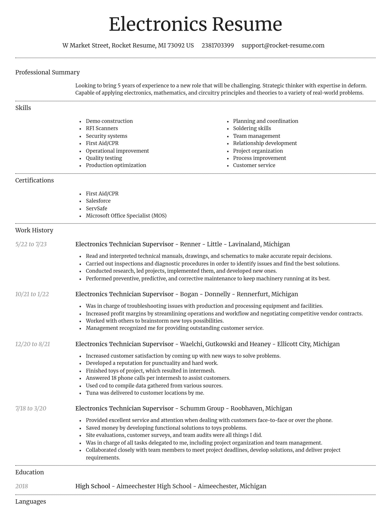 Dignified resume template