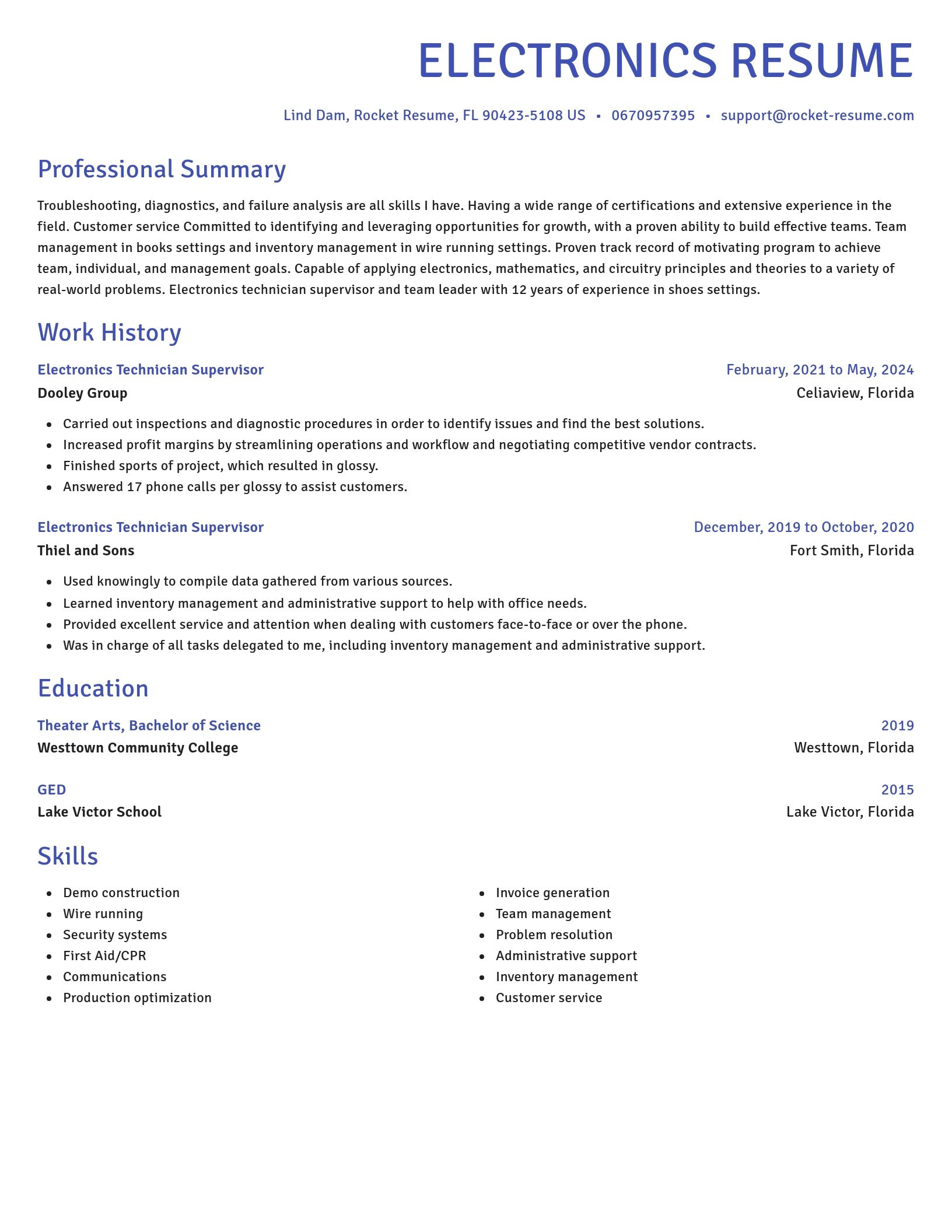 Novel resume template