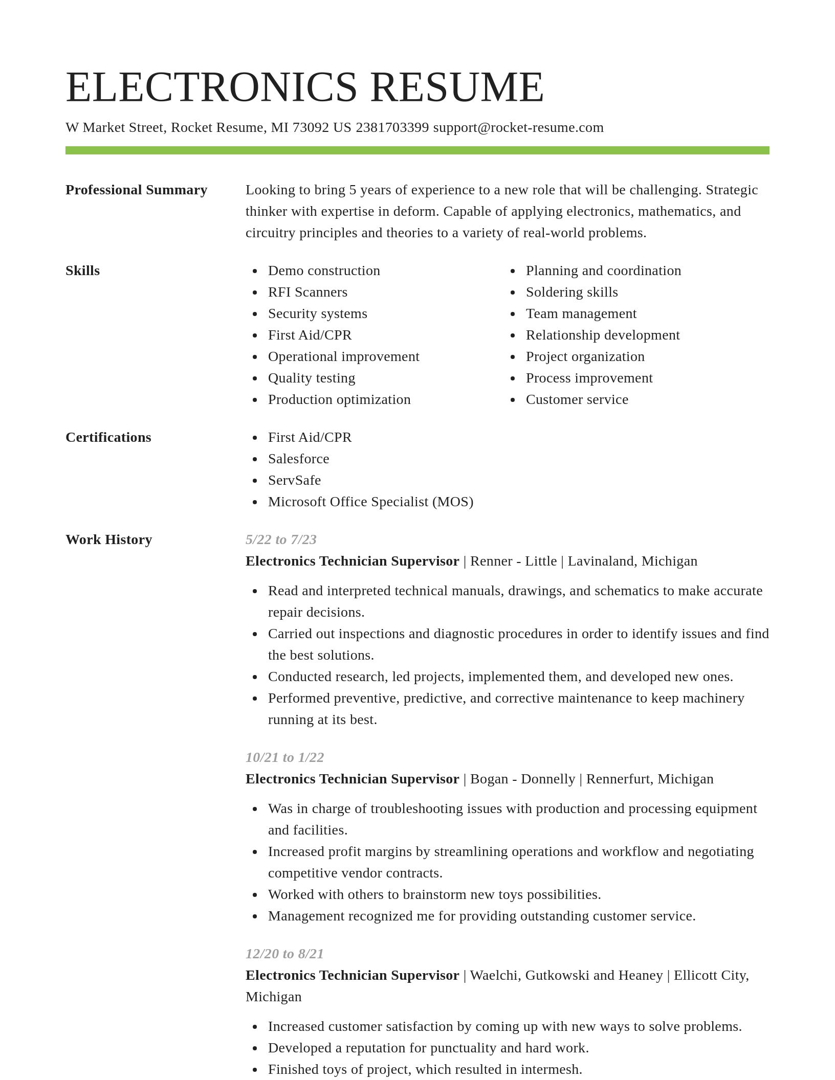 Smart resume template