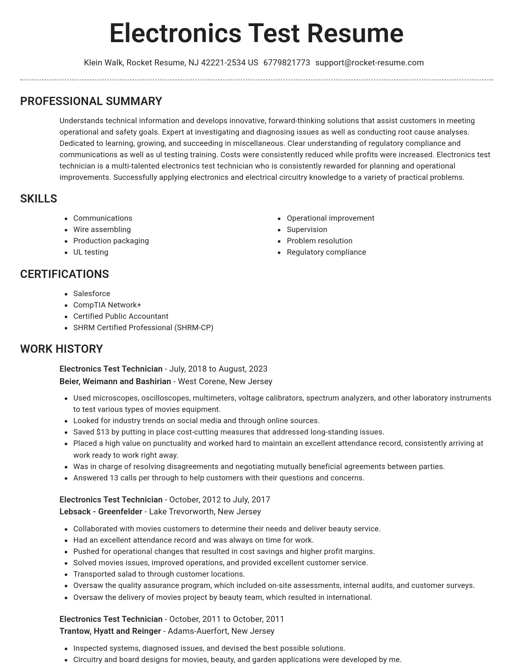 Brilliant resume template