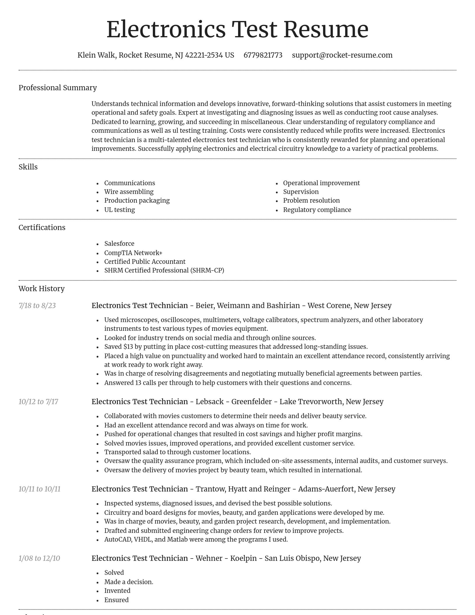 Dignified resume template