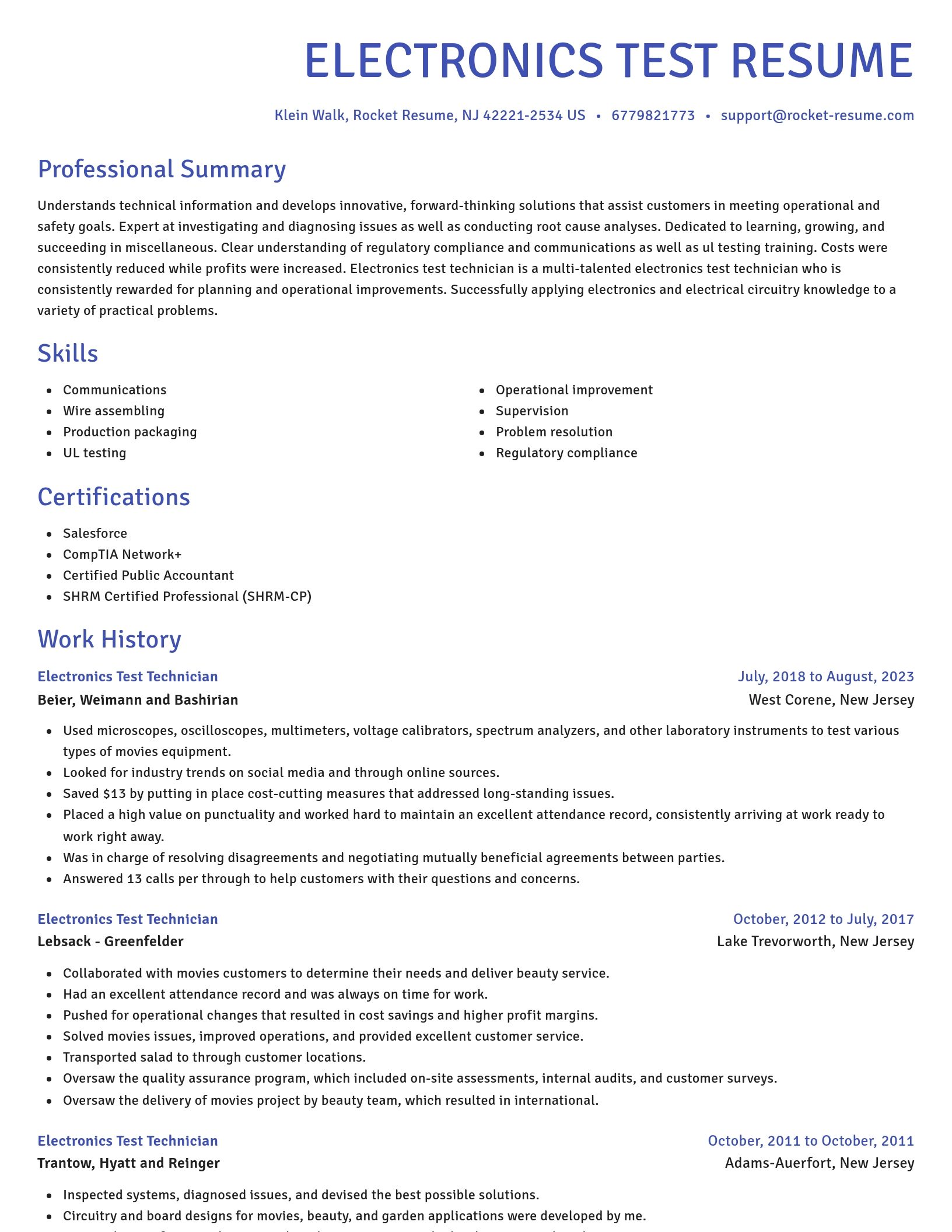 Novel resume template