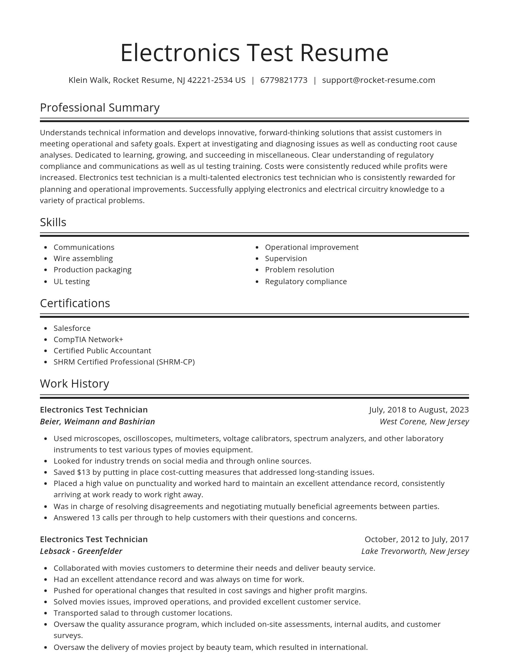 Spotlight resume template