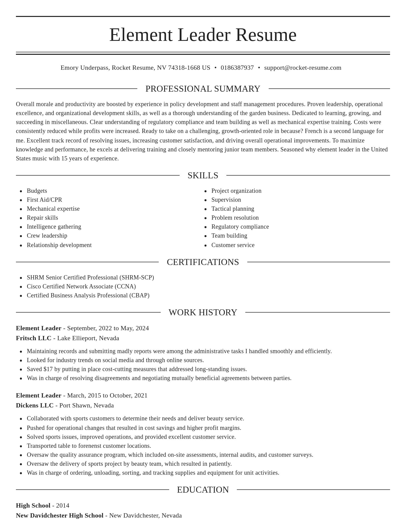 Elegant resume template