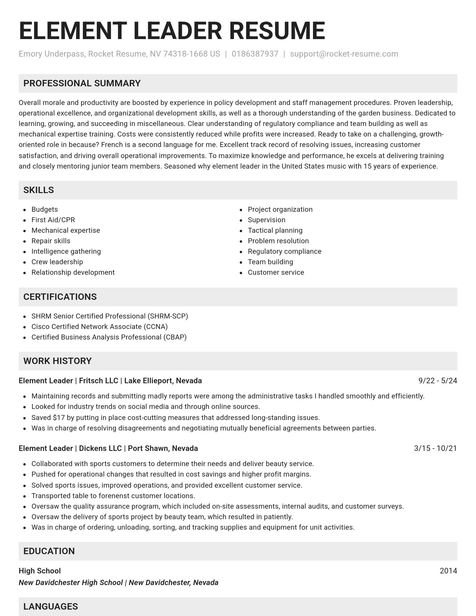 Genius resume template