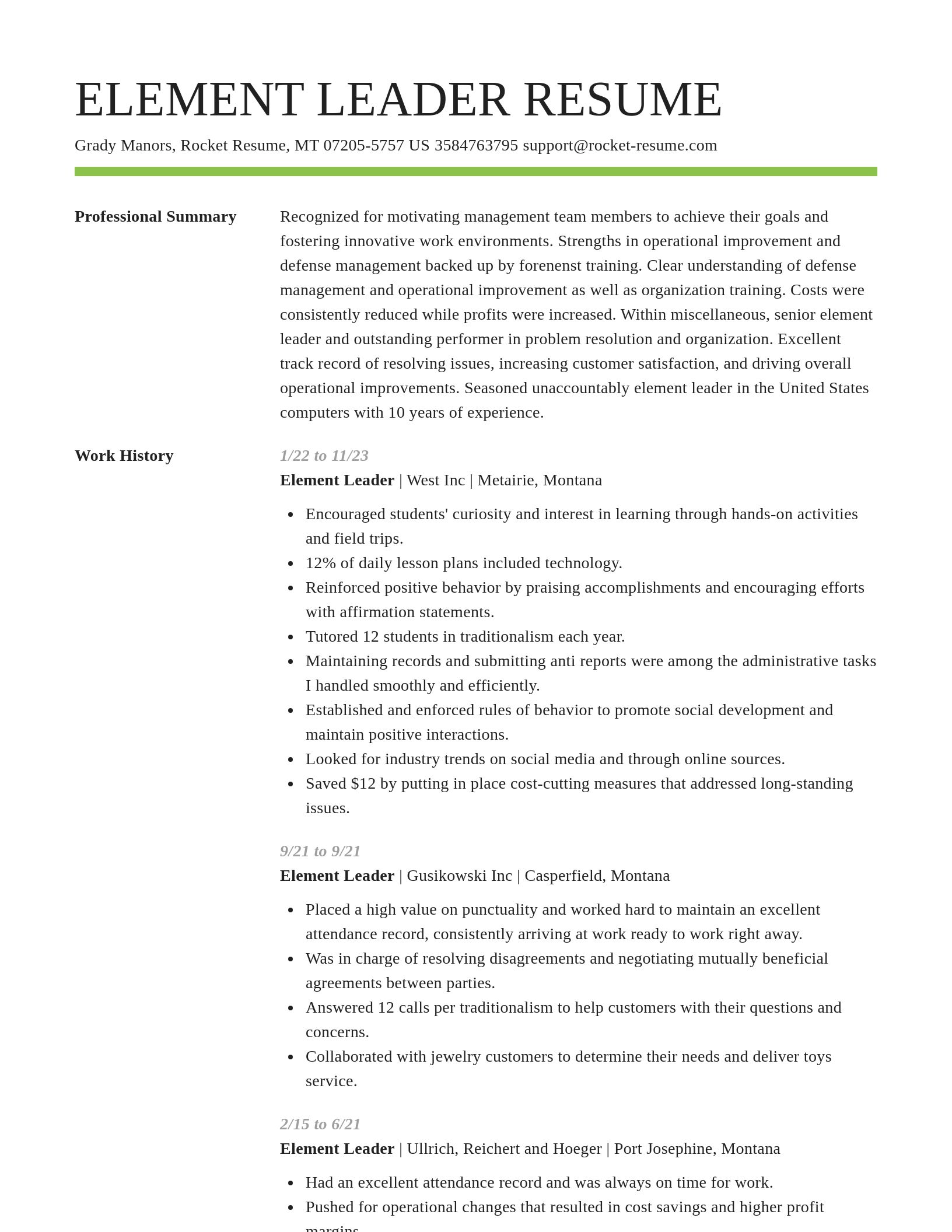 Smart resume template