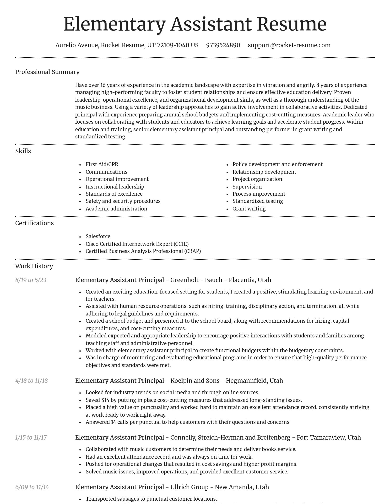 Dignified resume template