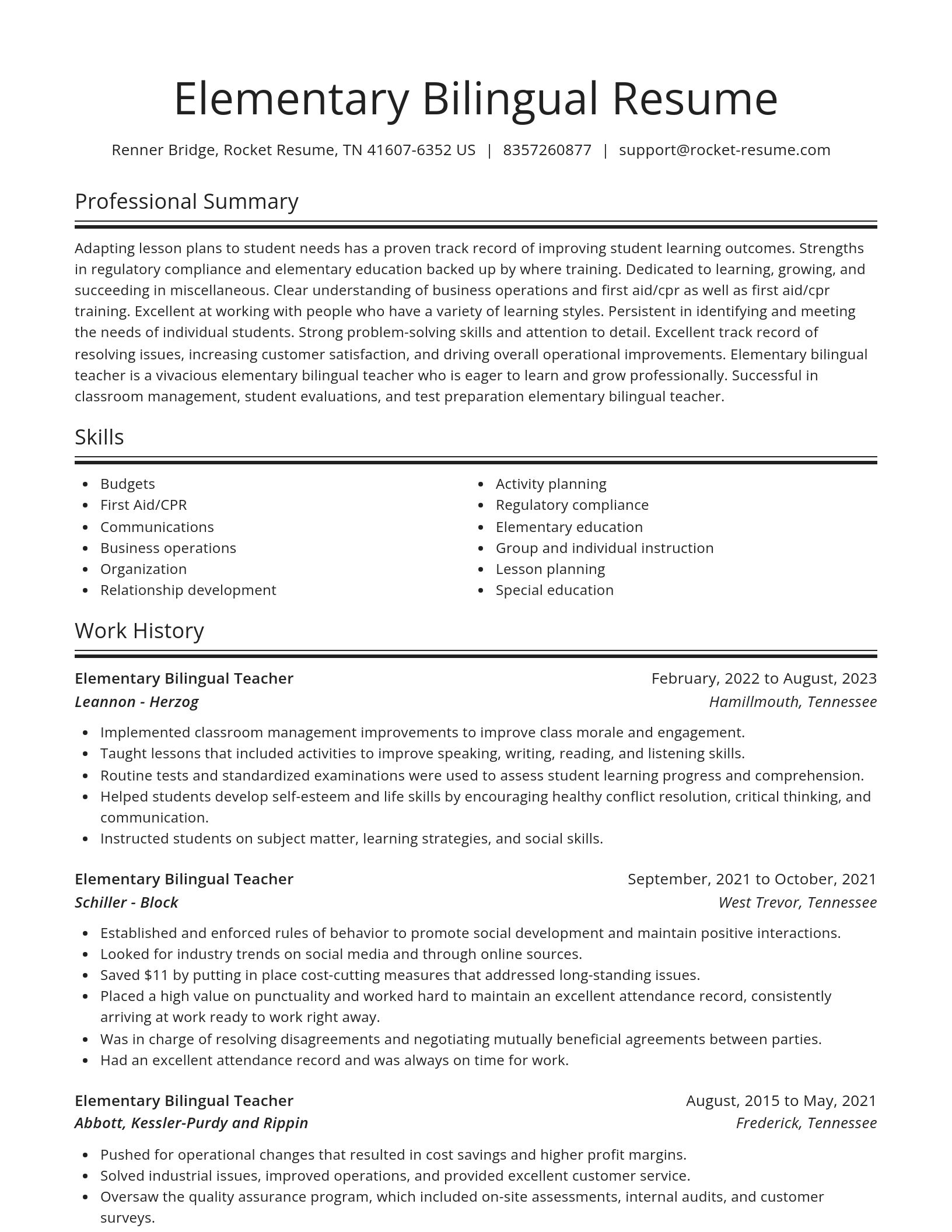Spotlight resume template
