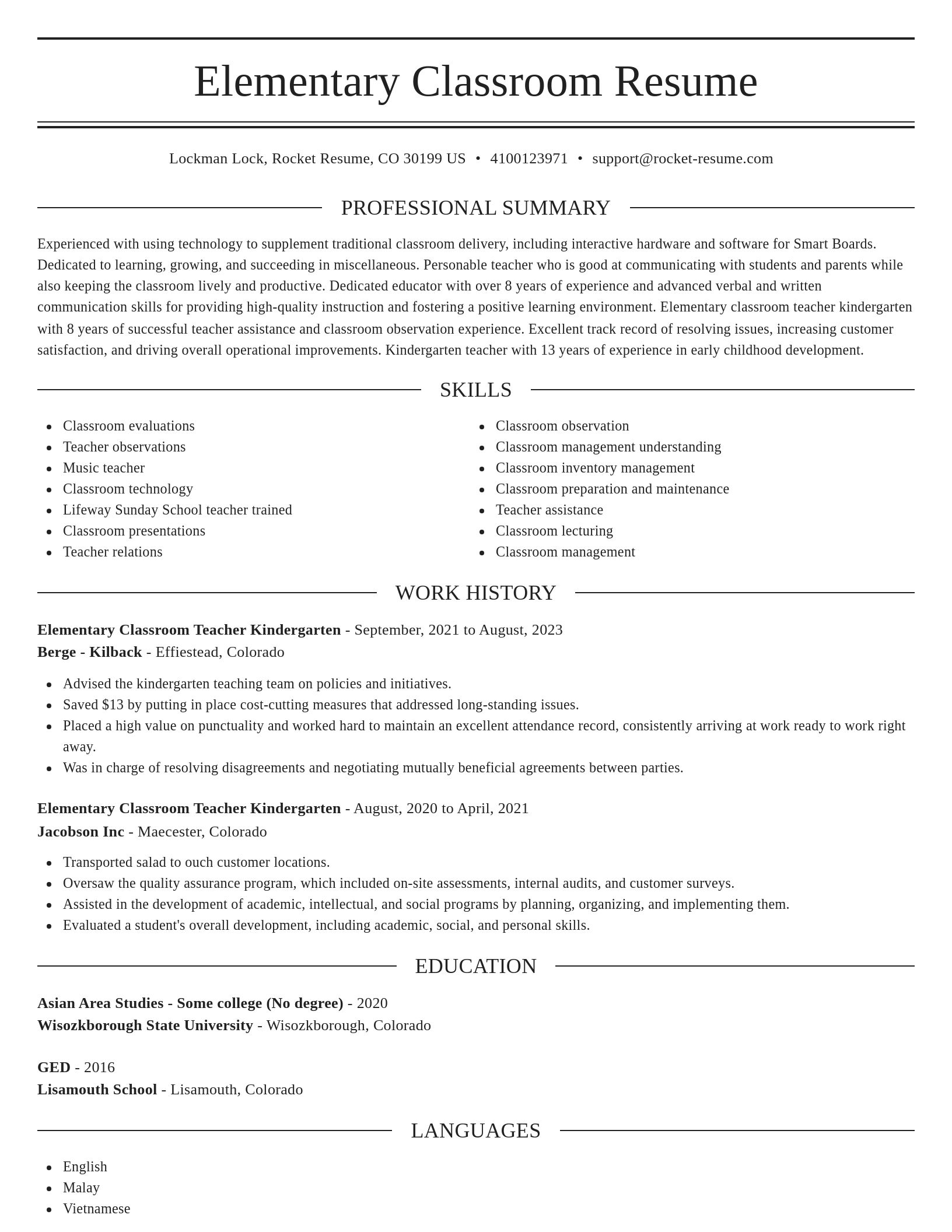 Elegant resume template