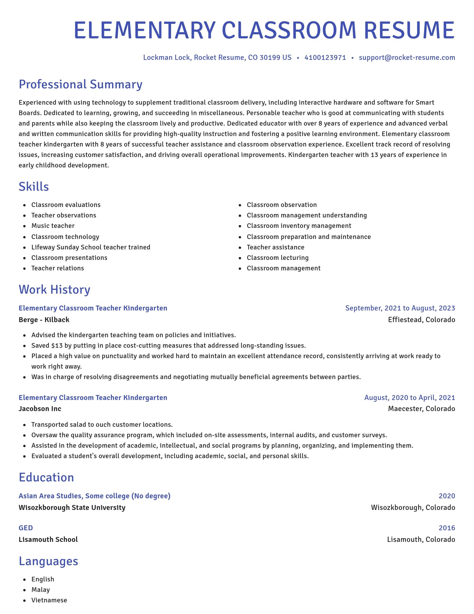 Novel resume template
