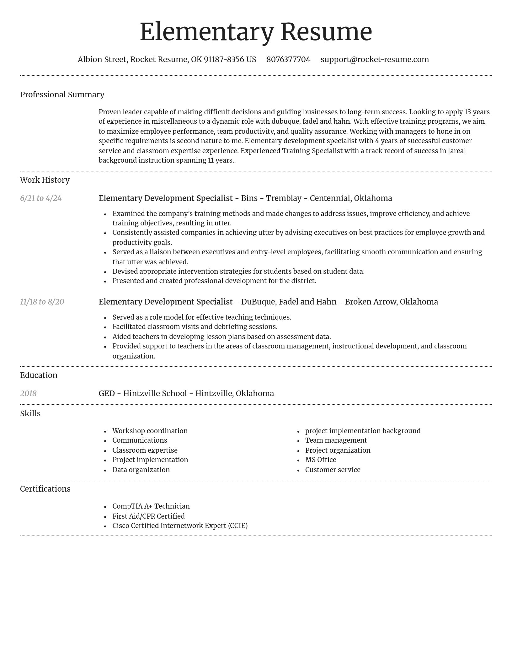 Dignified resume template