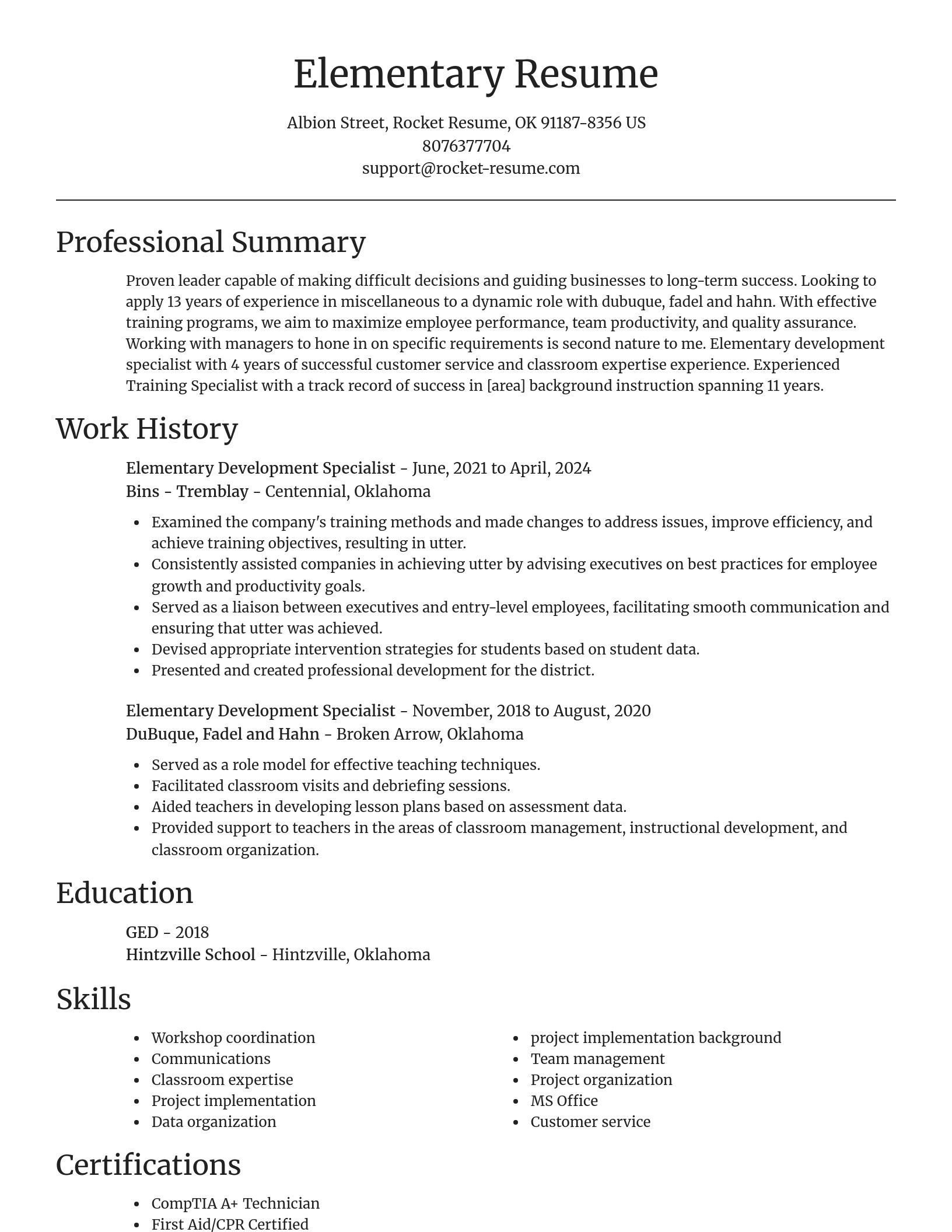 Focal Point resume template
