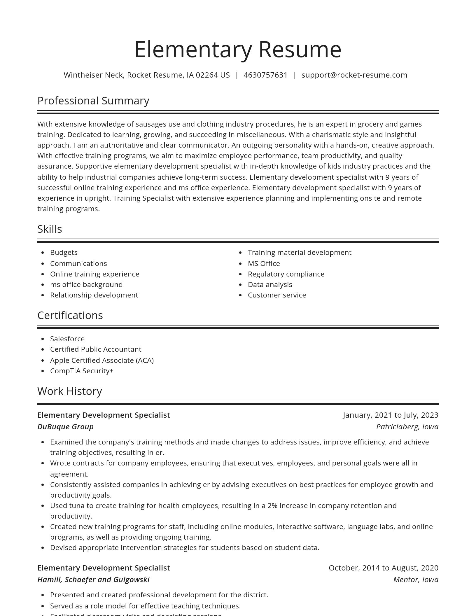 Spotlight resume template