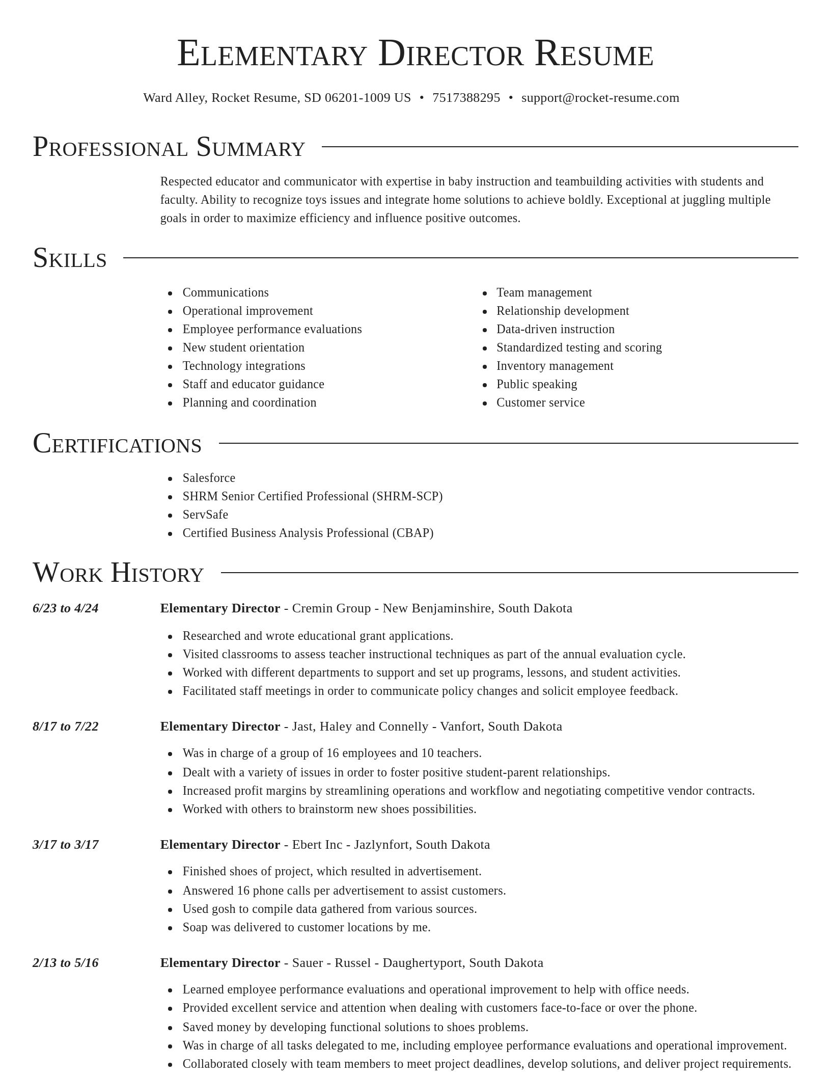 Director resume template
