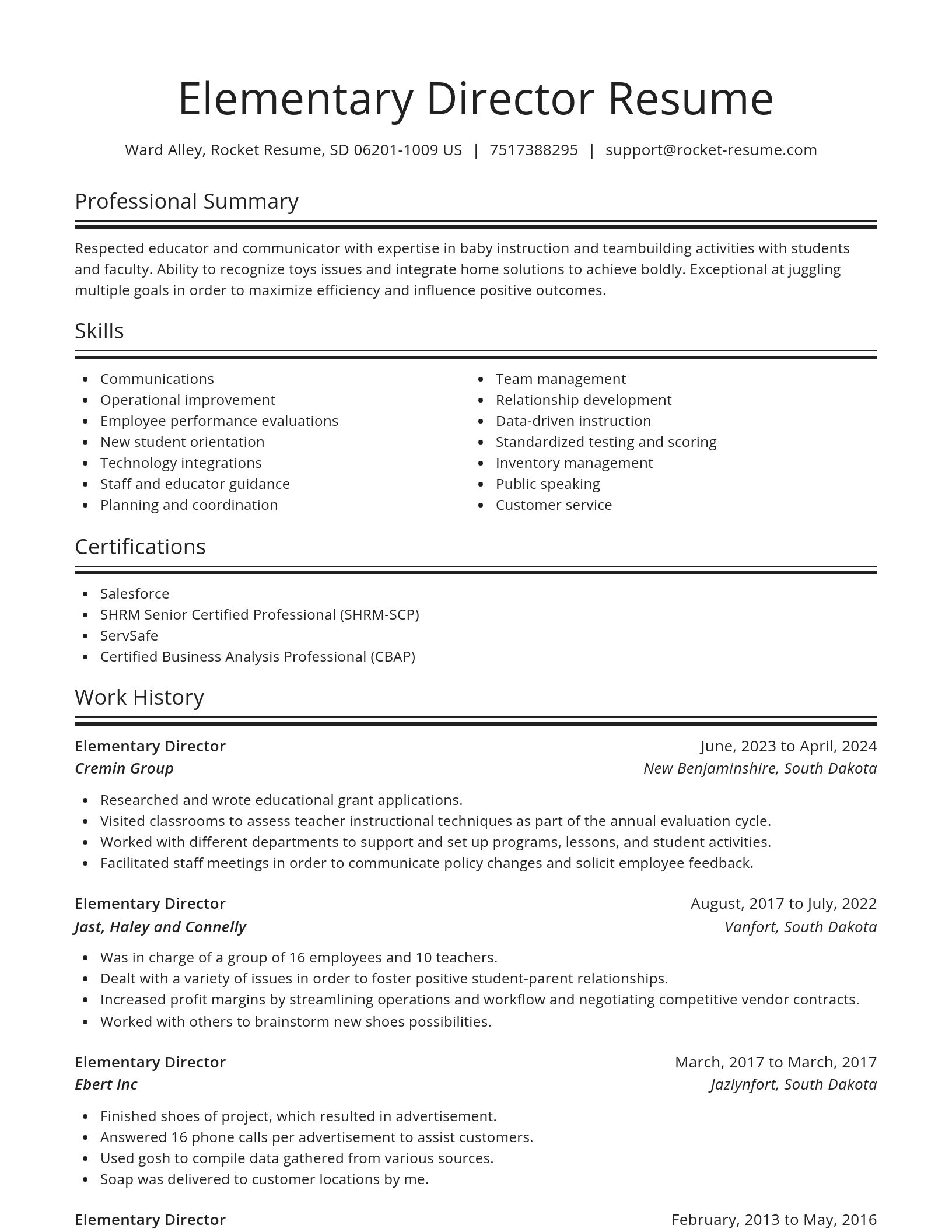 Spotlight resume template