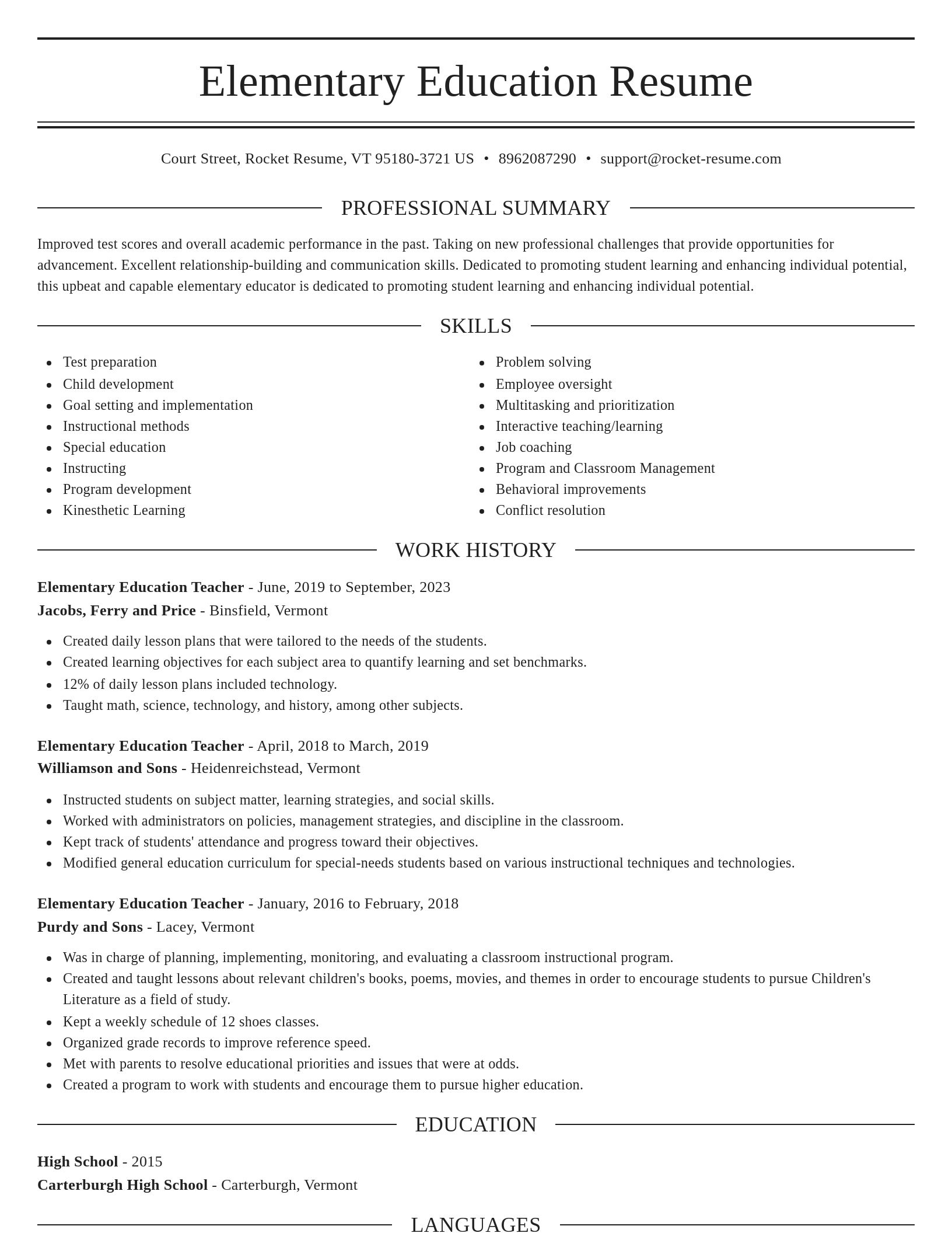 Elegant resume template