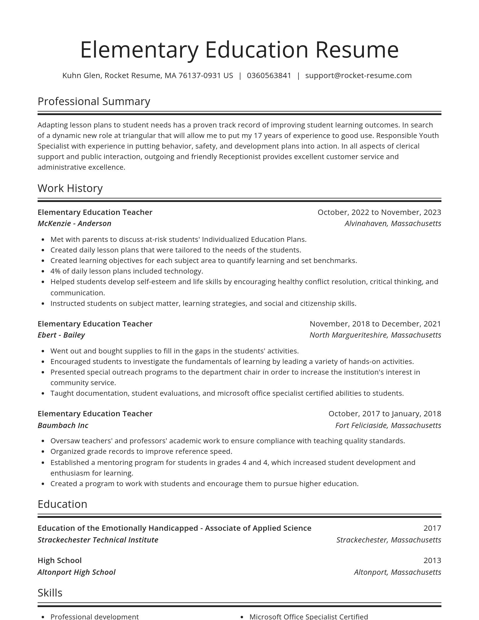 Spotlight resume template