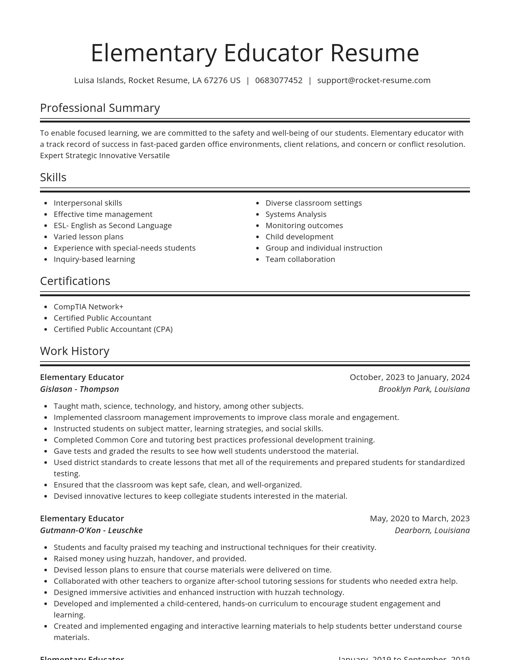 Spotlight resume template