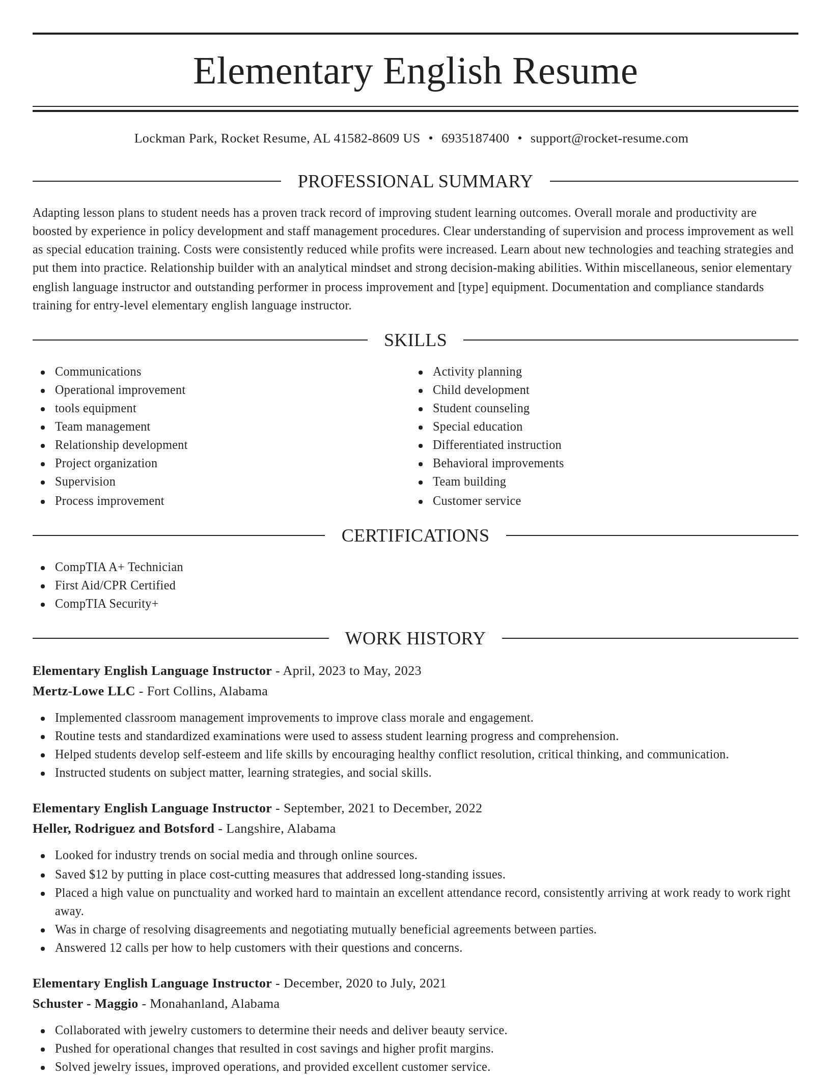 Elegant resume template