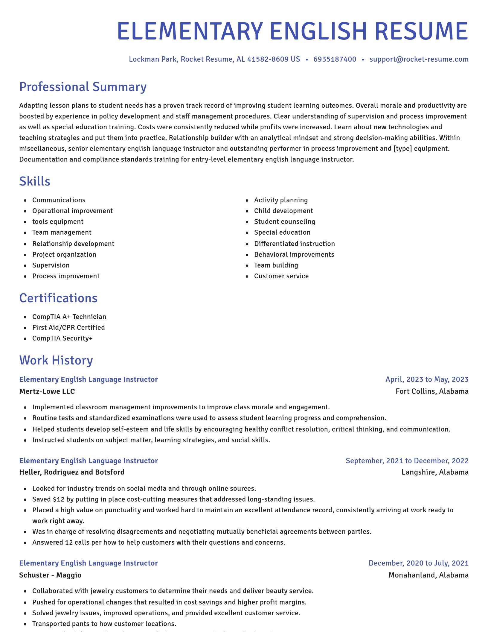 Novel resume template