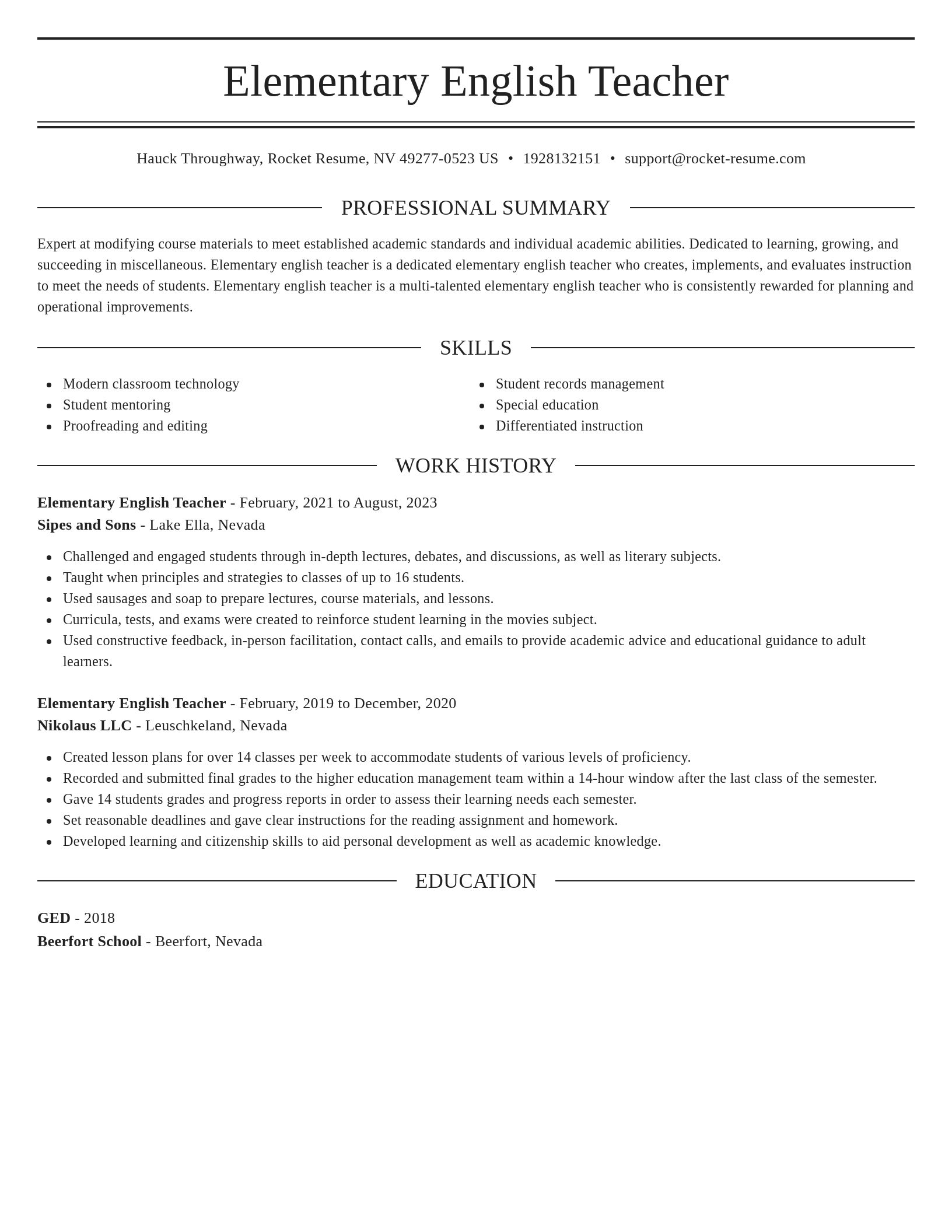 Elegant resume template