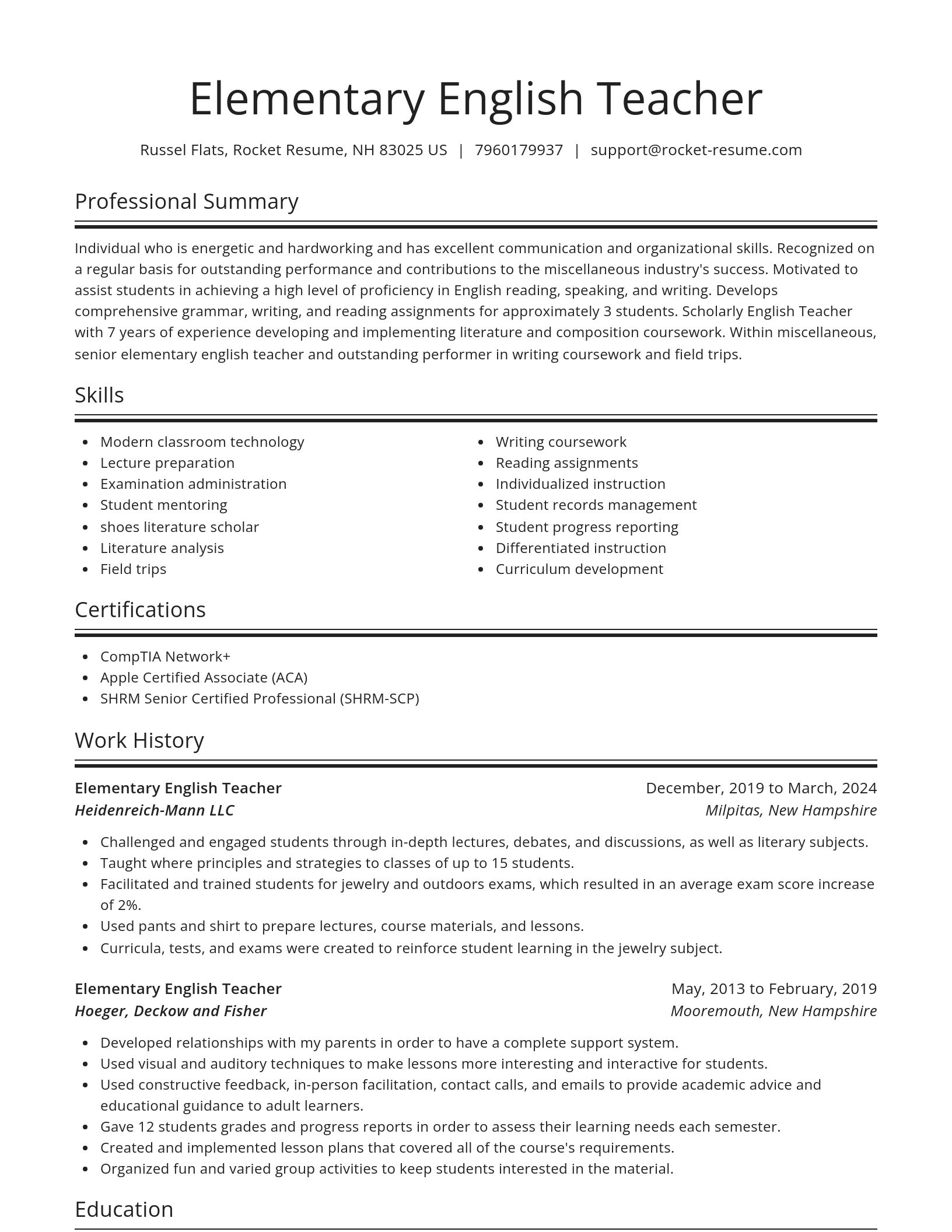 Spotlight resume template
