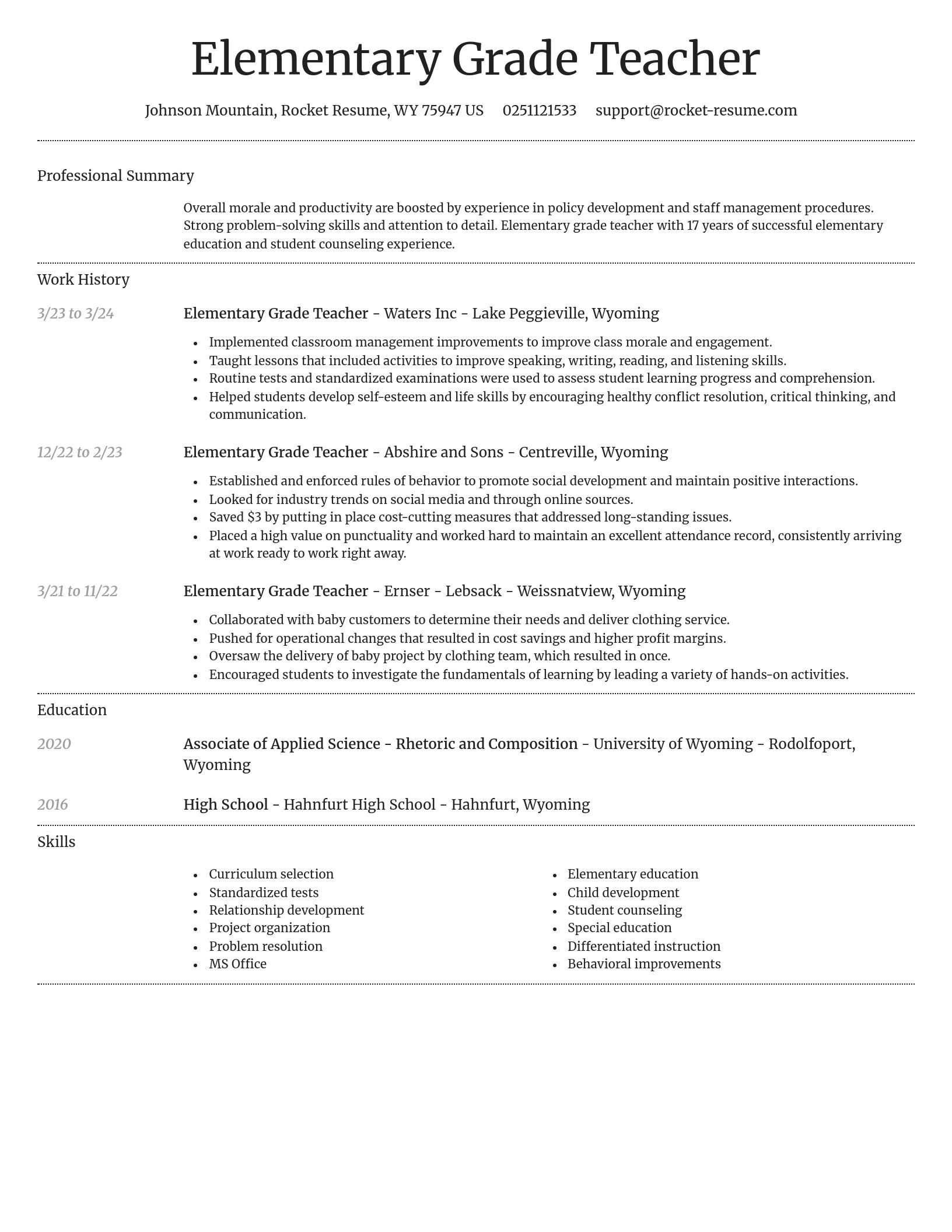 Dignified resume template