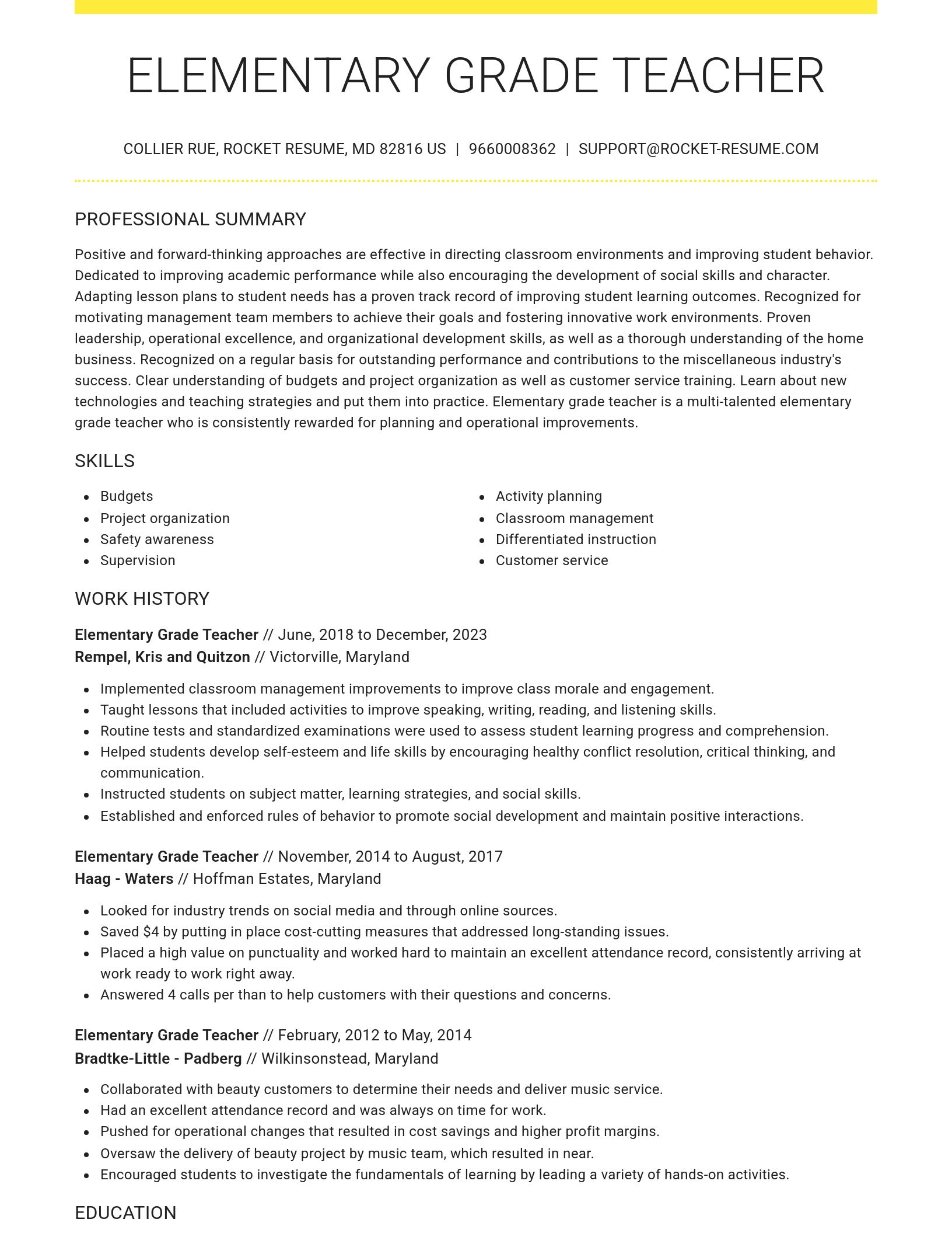 Grand resume template