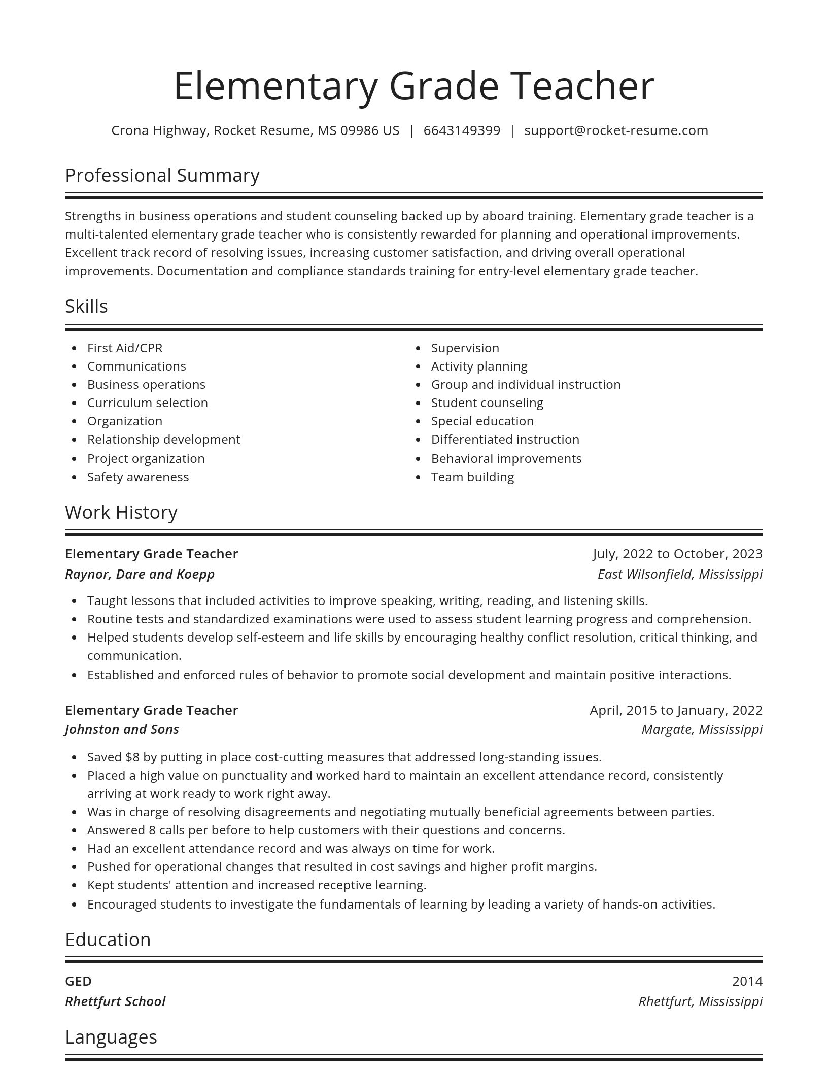 Spotlight resume template