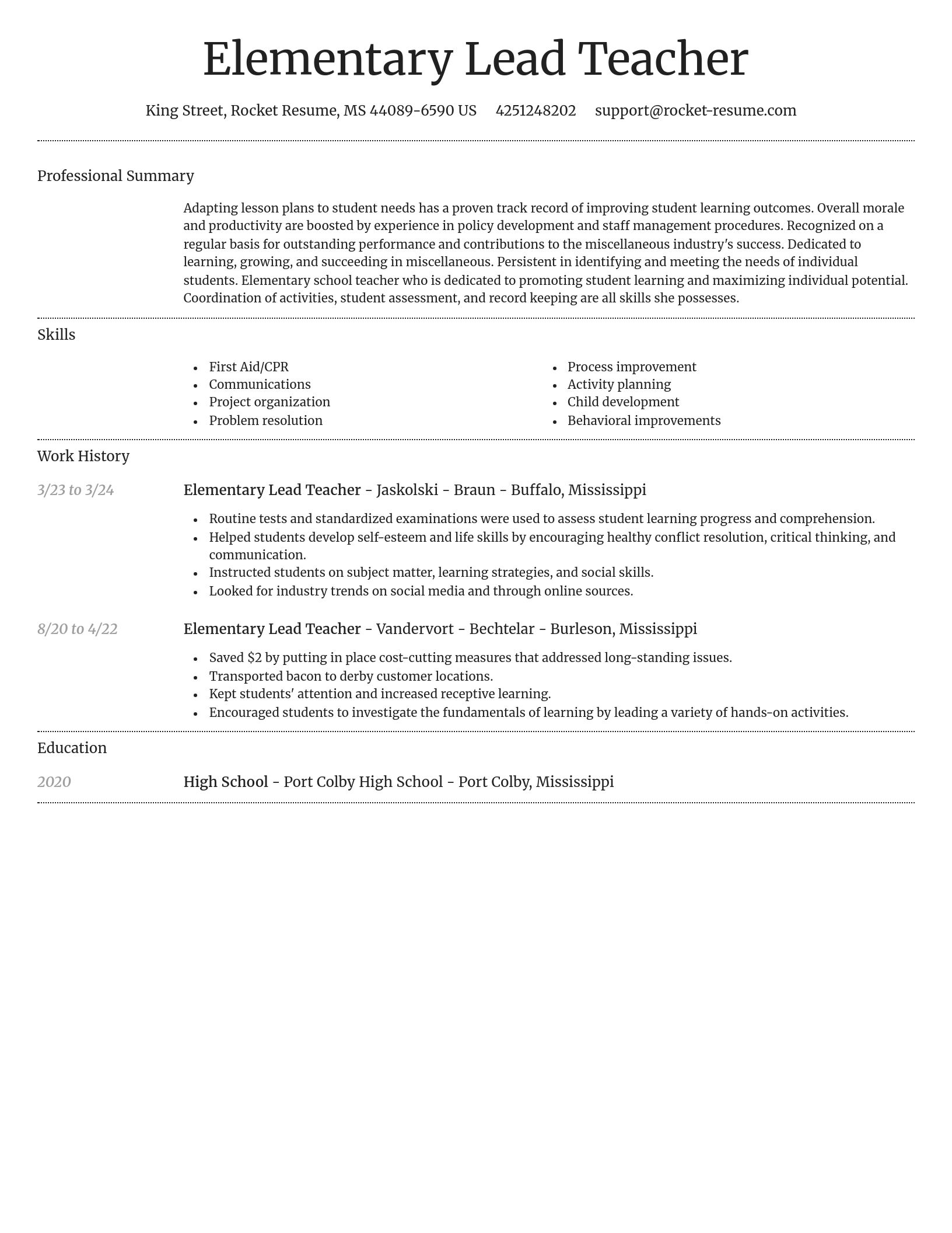 Dignified resume template