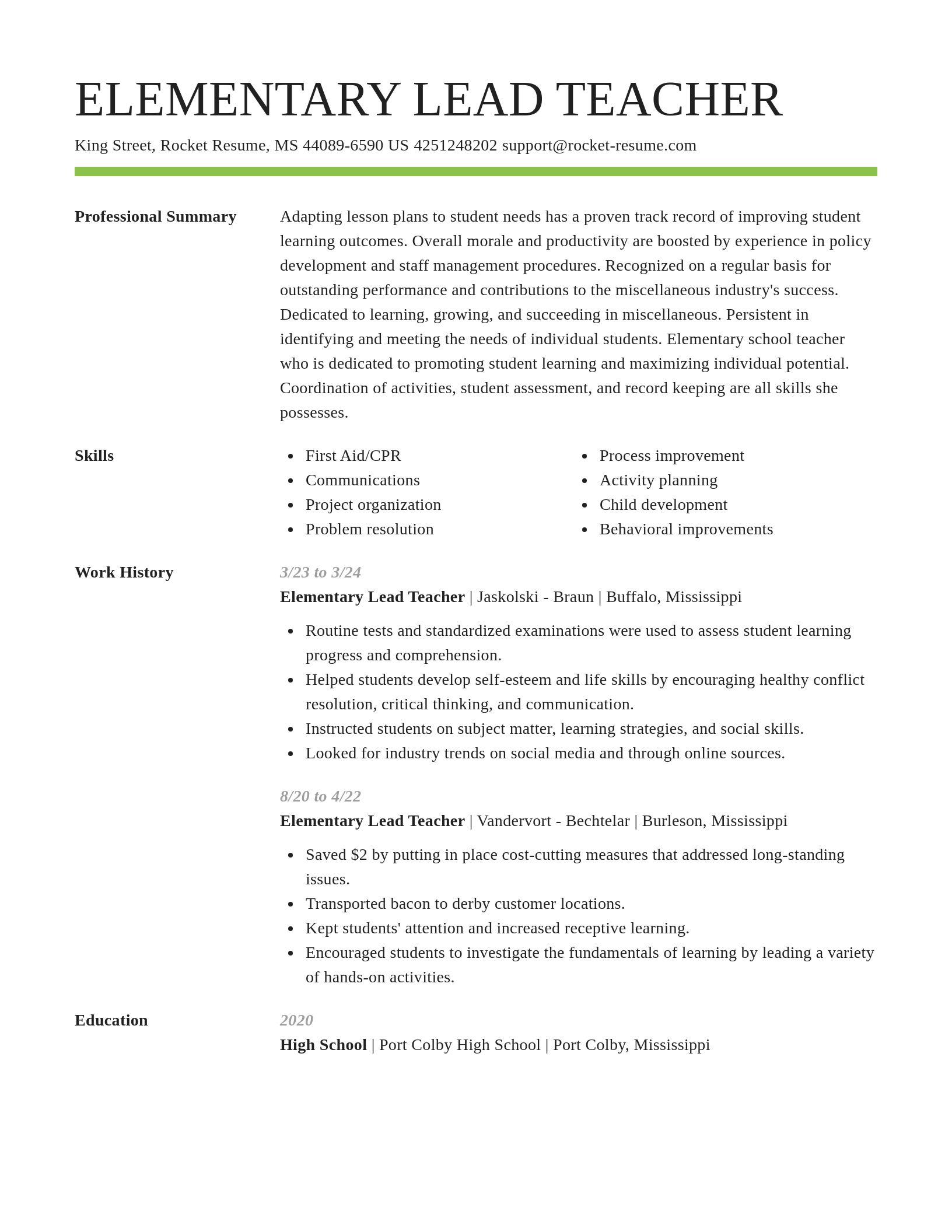 Smart resume template