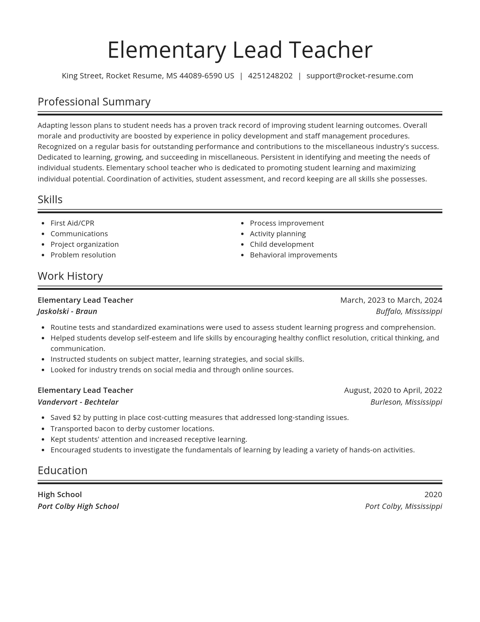 Spotlight resume template