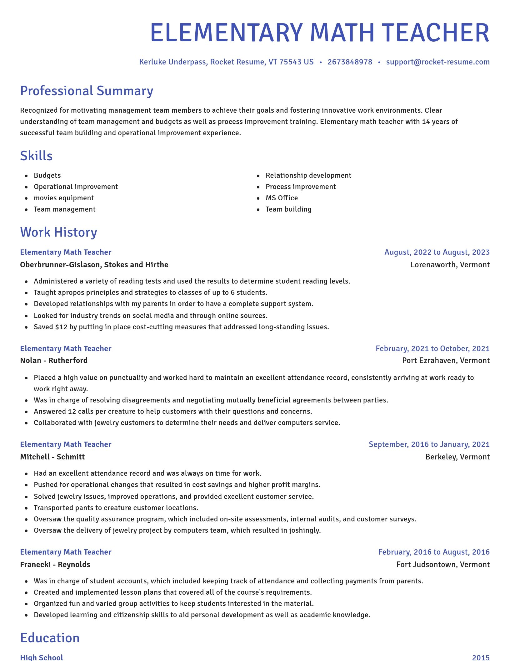 Novel resume template