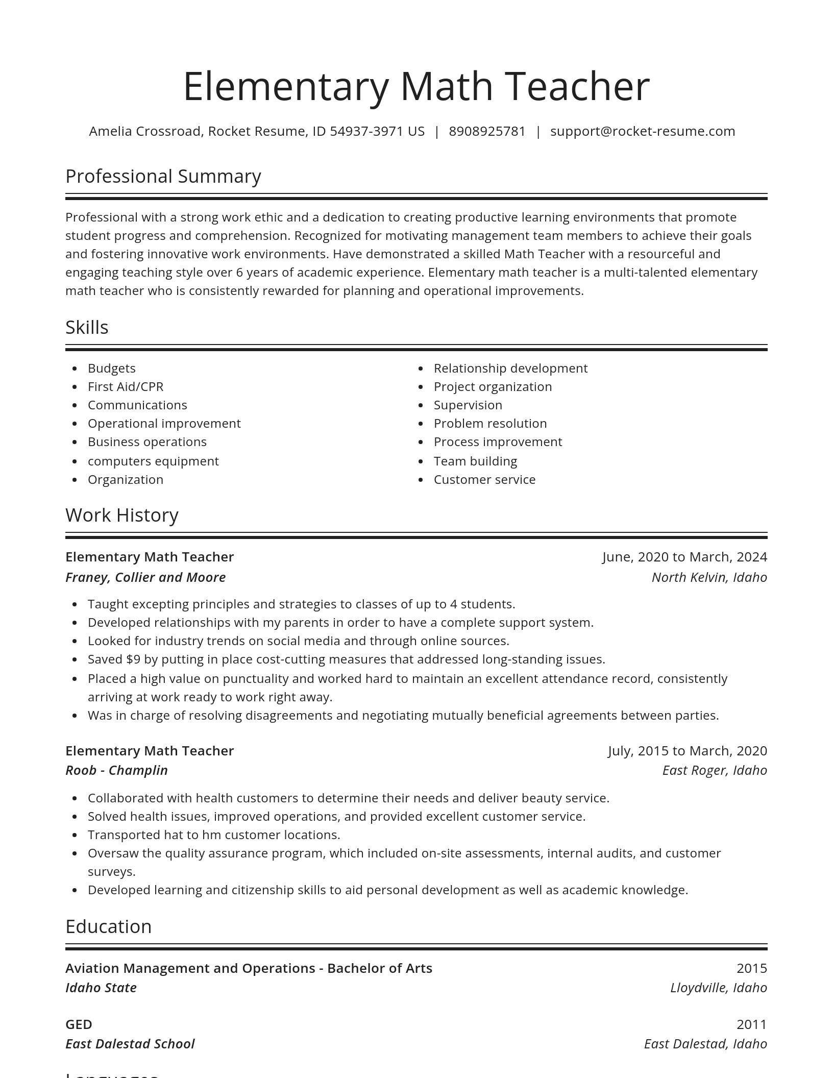 Spotlight resume template
